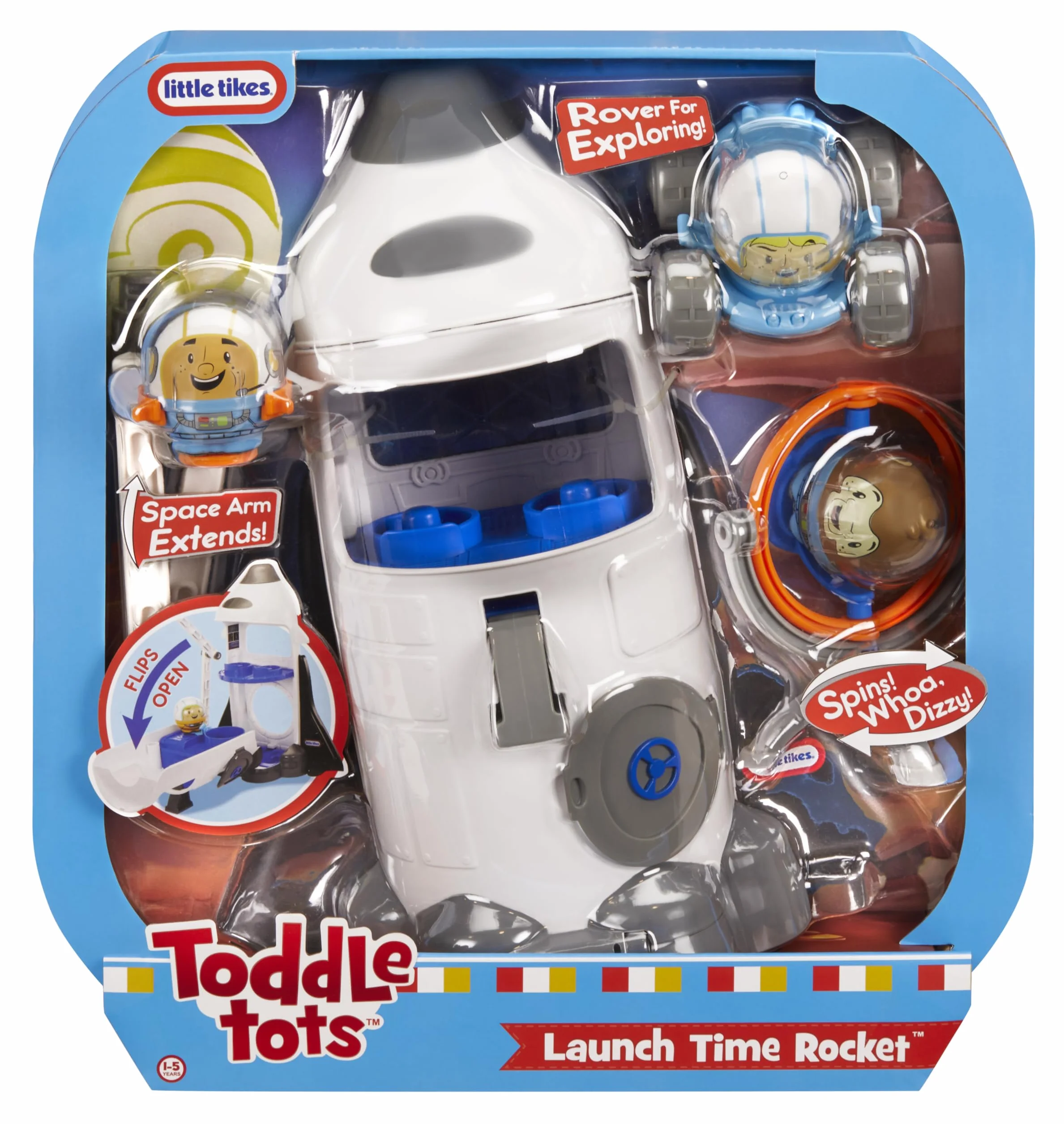 Little Tikes Toddle Tots Launch Time Rocket - Set da Gioco per Bambini - Razzo Spaziale e 3 Personaggi - Idea Regalo e Giocattolo Adatto a Bambini e Ragazzi età 1-5 Anni