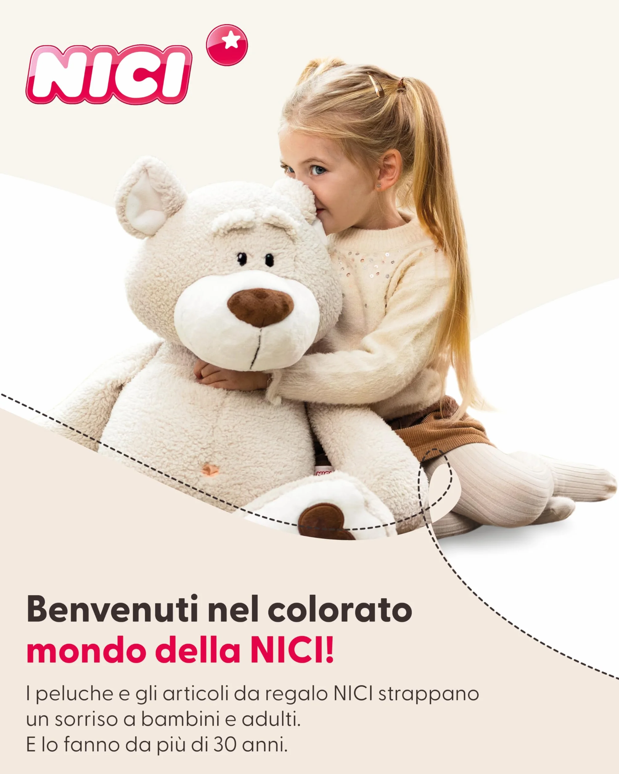 NICI peluche Chill-NICI procione 20cm - Soffice peluche procione con coda per bambine, bambini e neonati, Peluche coccoloso - 49884