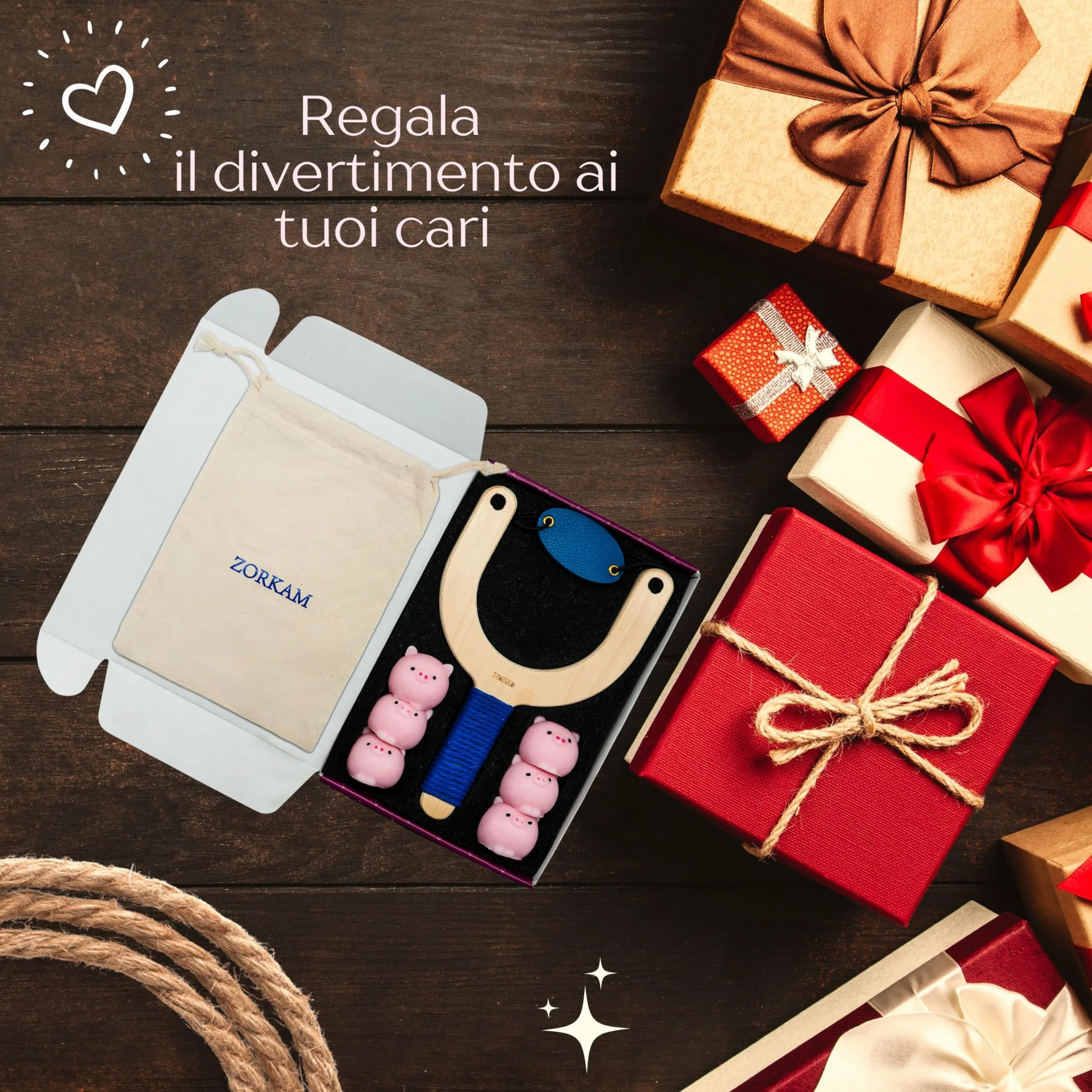 tiraporchi + 6 Maialini - Tiraporchi Ottima Idea Regalo Divertente Per Pasqua e Amanti Di Tiro - Adatto Per Uso Interno Che Esterno Incluso Borsa Portatile e Scatola Degna