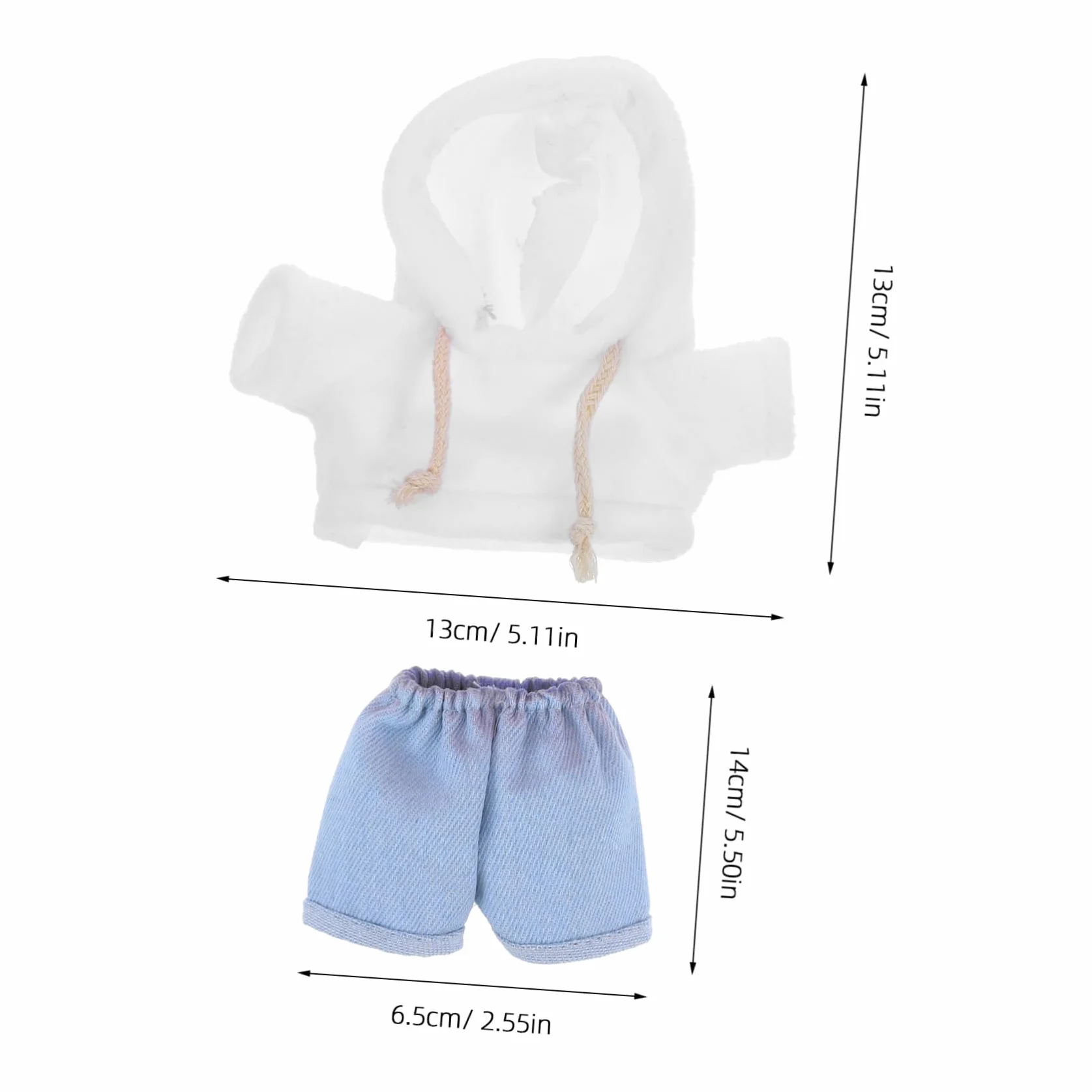 Garneck 1 Set di Vestiti di Peluche Orsi Vestiti Vestiti Intercambiabile Abito Felpa con Cappuccio e Pantaloni Panno Animale Piccoli Vestiti Vestiti Bambole di Peluche Tessuto