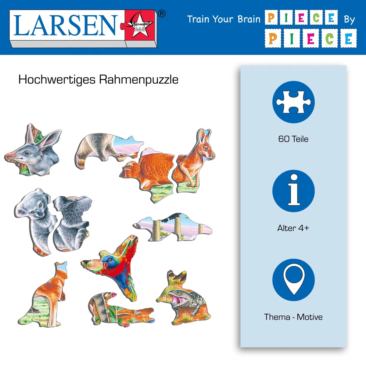 Larsen FH45 La fauna unica dell'Australia, Puzzle Incorniciato con 60 pezzi