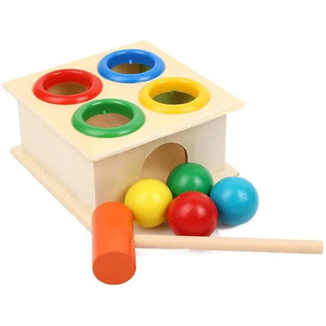 Martello di legno giocattolo per bambini, panca per battere, gioco con martello di legno, caduta della palla, giocattoli per bambini piccoli, palla, blocchi, caduta del bambino, giocattoli per