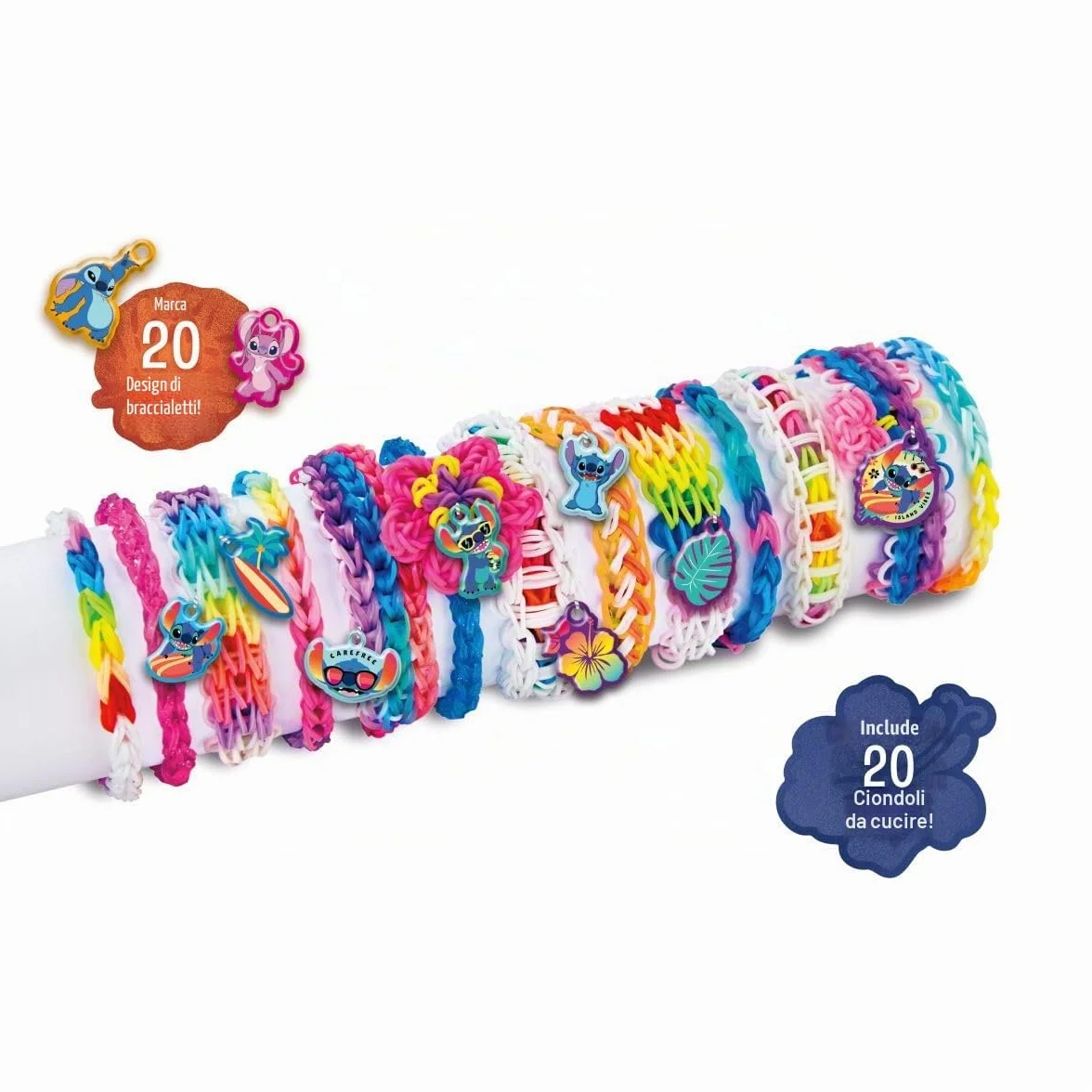 Lexibook, Laboratorio di Braccialetti Elastici Stitch Cra-Z-Loom, Blu, CRLOOM9D