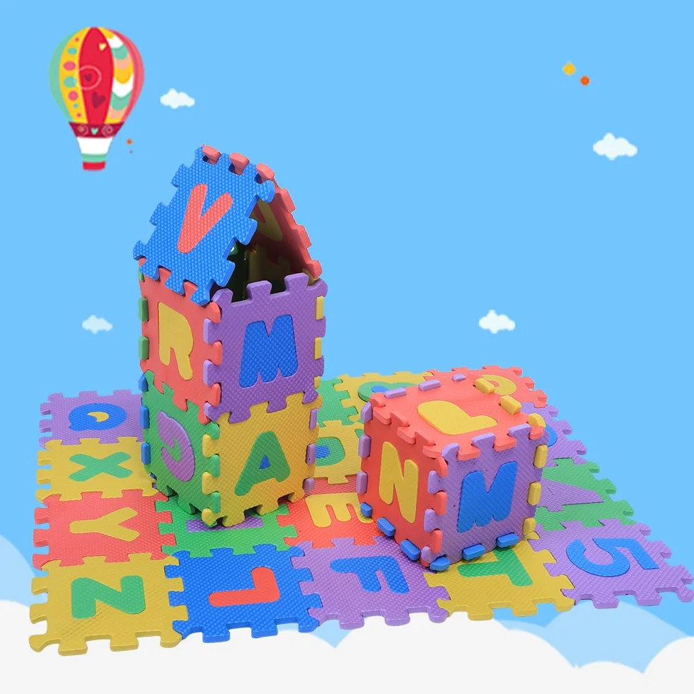 Tappeto Puzzle Per Bambini,Tappetino Da Gioco Per Bambini Puzzle In Schiuma, 36 Pezzi Tappeto Da Gioco In Schiuma Eva Morbida Piastrelle Per Pavimenti Multicolore Per Bambini Numeri E Lettere Neonati