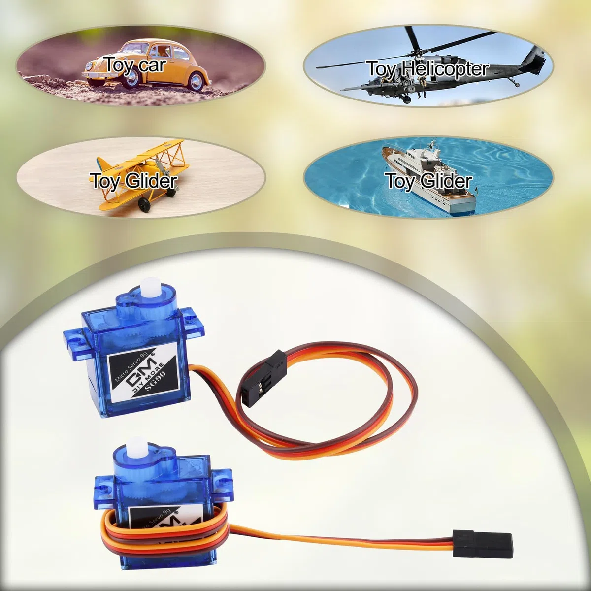 diymore 4 Pezzi SG90 9G Micro Servo Motore per Braccio Robot RC,Mano,Elicottero Barca Aeroplano Auto Veicoli Modelli di Controllo,Servos Mini Micro Motore