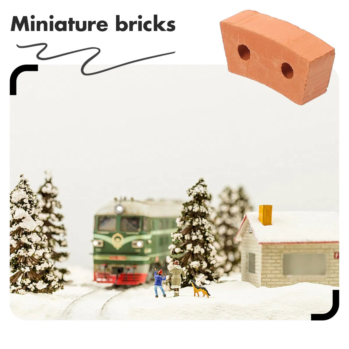 FRCOLOR Mattoni in Miniatura in Argilla Ceramica Khaki 30 Pezzi Facili da Assemblare per Costruire Casa Giocattolo DIY per Ragazzo Ragazza