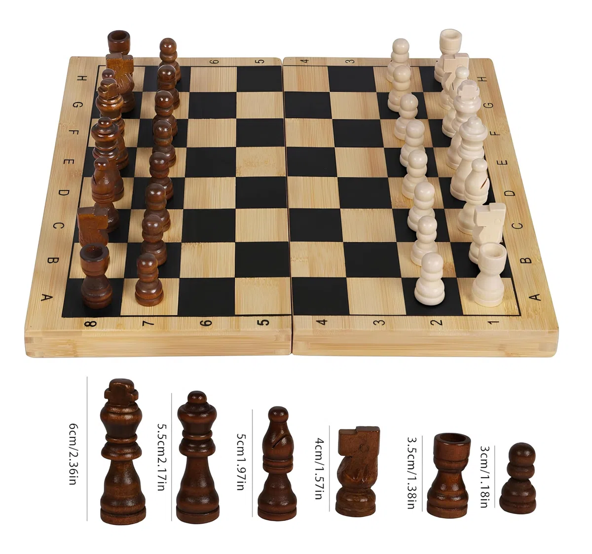 Scacchi Dama Backgammon Scacchiera in Legno Pieghevole Set 3 in 1 cm 29x29 con Pezzi Pedine Dadi in Legno Chess Checkers Backgammon Board Gioco da Tavolo Portatile Set Scacchi Dama Backgammon