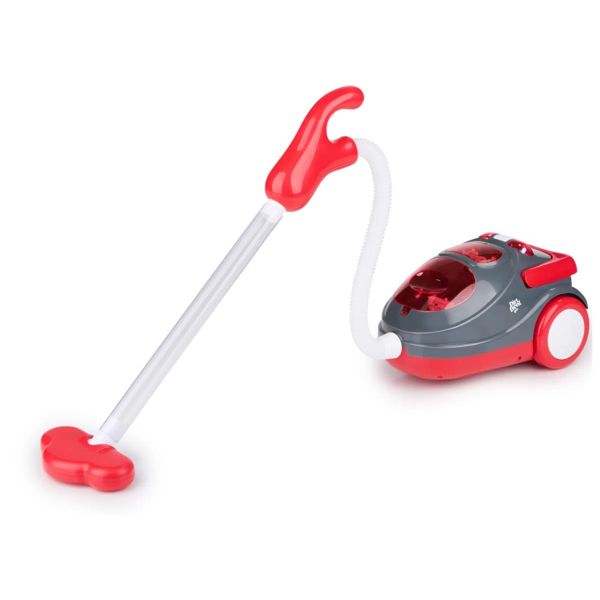 Dirt Devil Aspirapolvere Giocattolo con Tubo Flessibile - con Effetti Sonori e Particelle Rotanti - Giocattolo senza Fili per Bambini dai 3 anni - 88 x 15 x 12,5 cm - Rosso/Grigio
