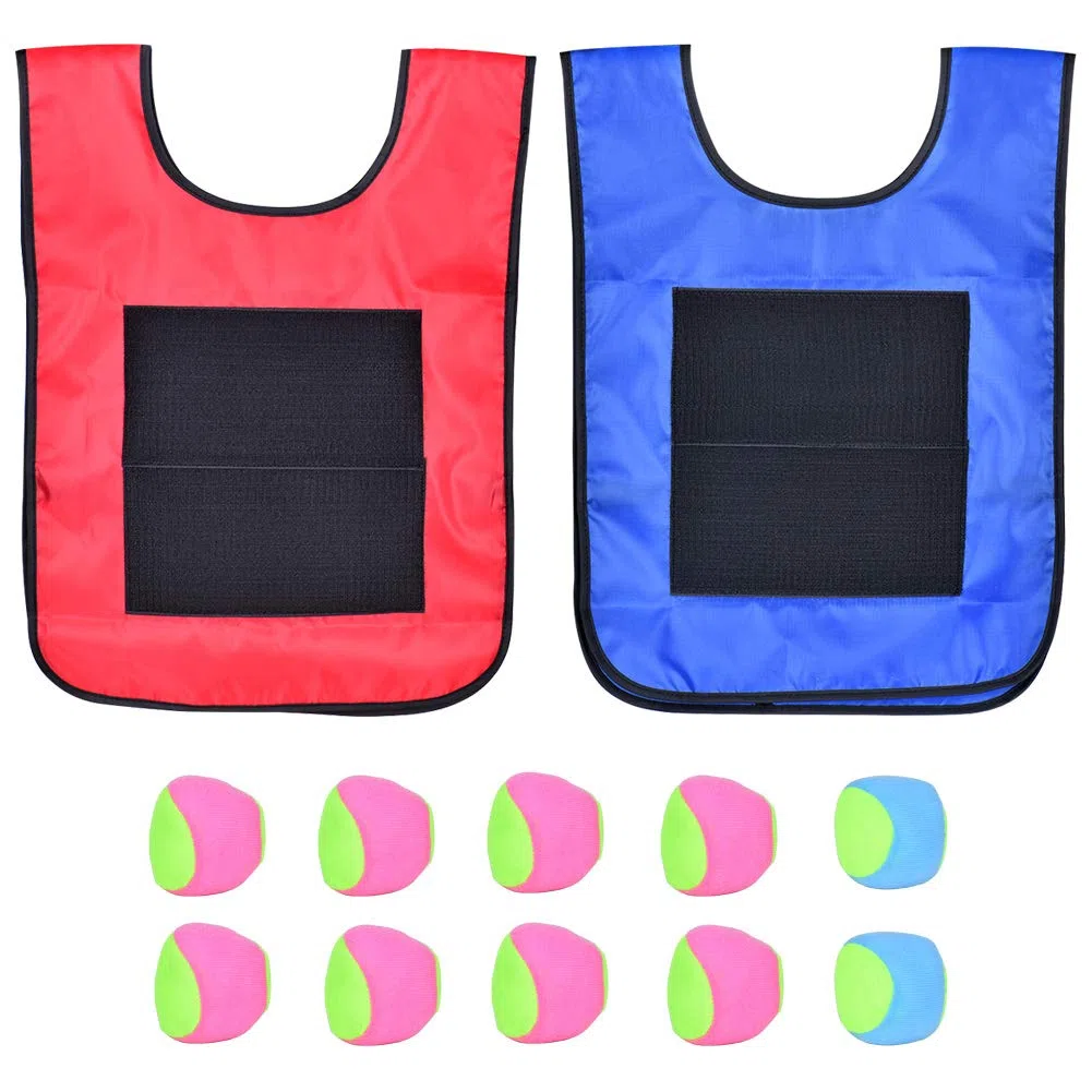 Klettballspiel 2 Zielwesten con 10 Giochi di Lancio Klettbälle con klebejacke Klettball Set per i Bambini