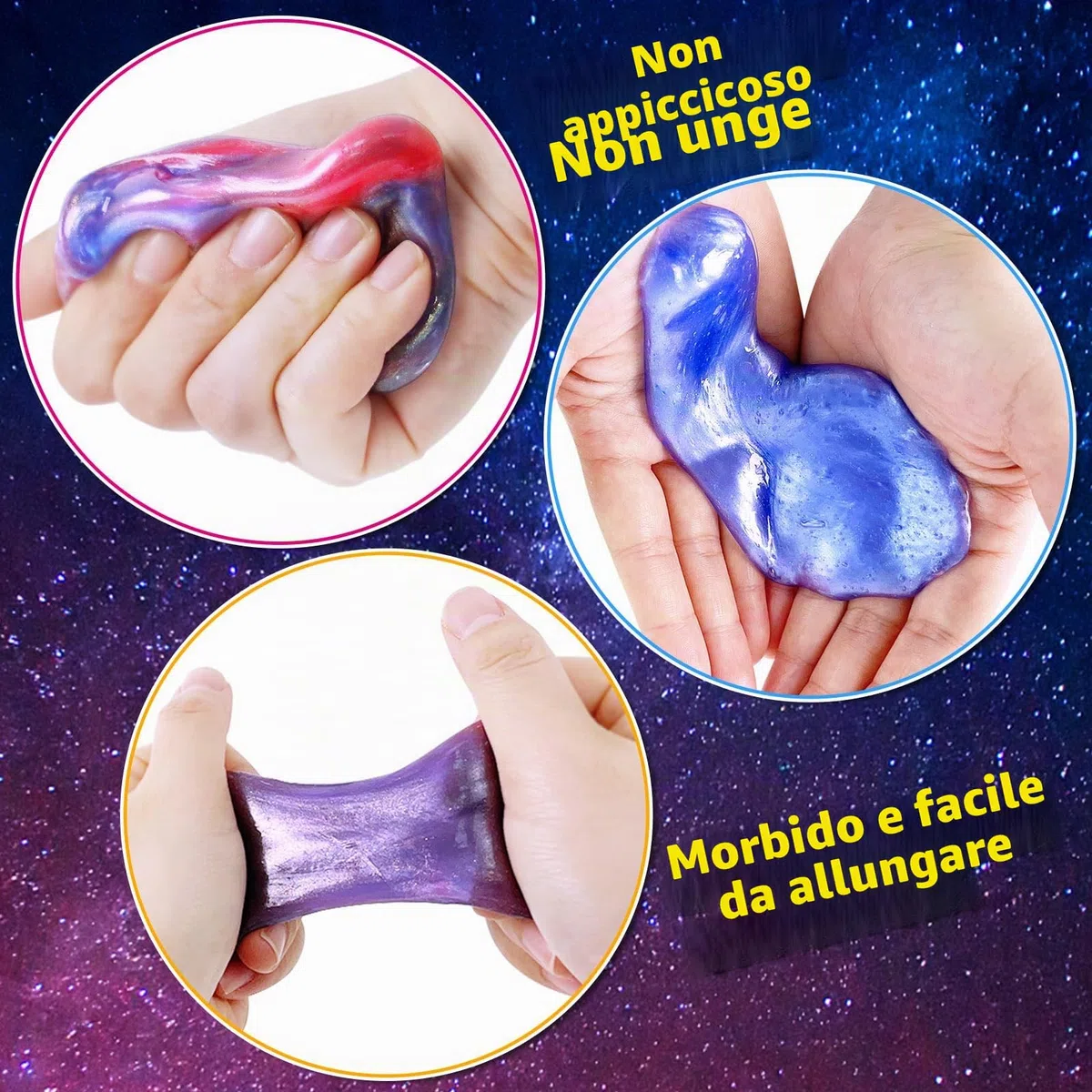 Galaxy Slime Kit, 24 palline di slime per bambini, elastico e non appiccicoso, Jouet pour garçons et Filles de 5 à 12 Ans
