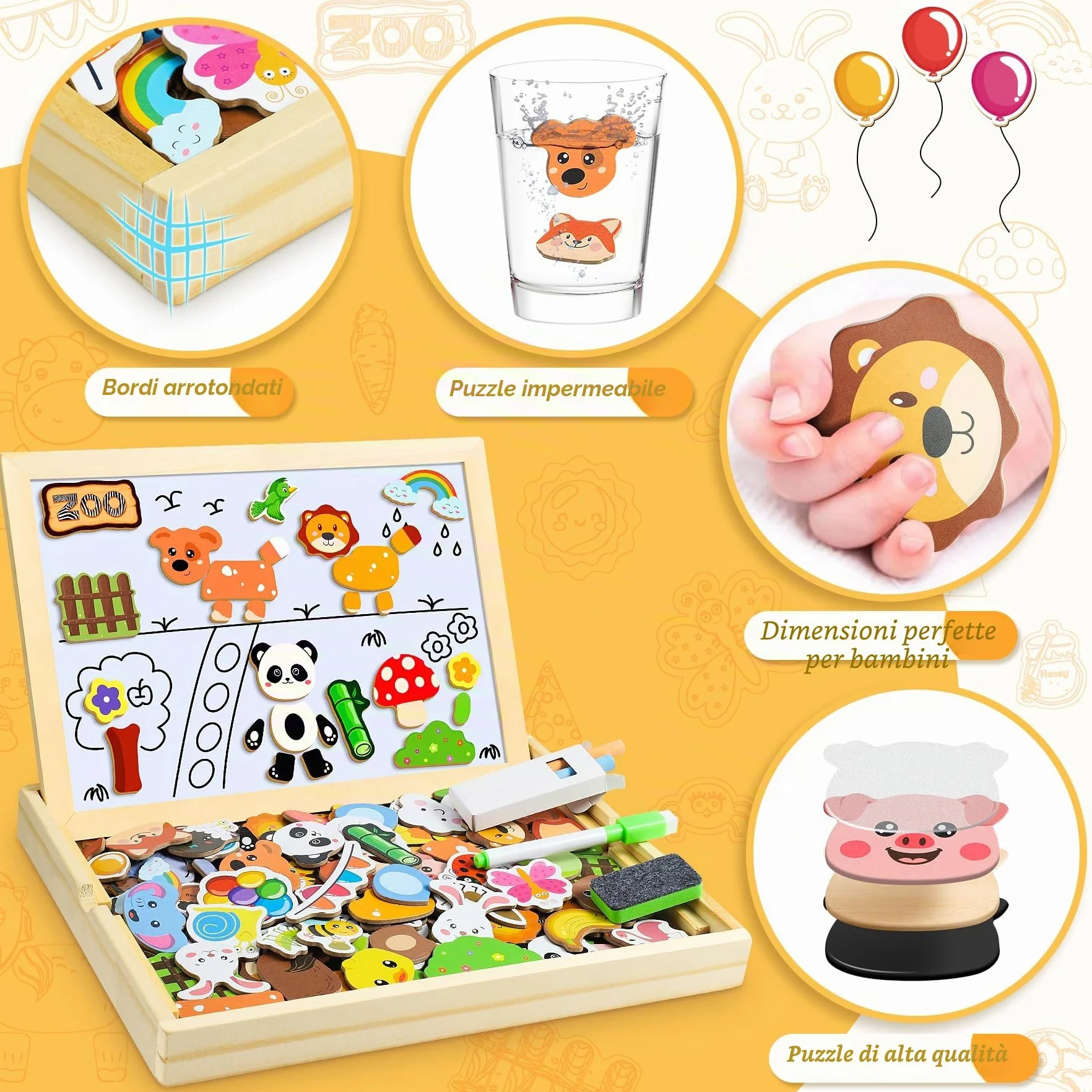COOLJOY Puzzle Magnetico 120+ Pezzi Bambini 3 Anni, Giochi Montessori Educativi Regalo Bambina
