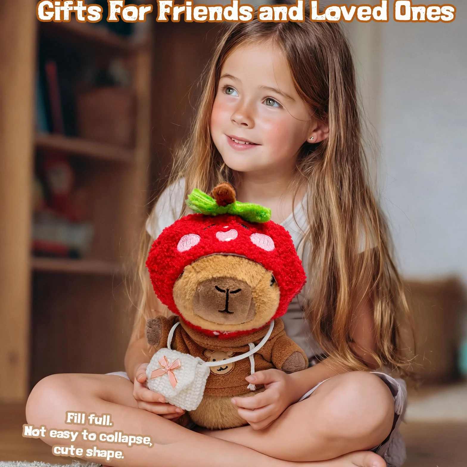 Capibara peluche marrone da 25,9 cm, con 9 vestiti e accessori, super morbido, per bambini, ragazze e ragazzi (capibara marrone)