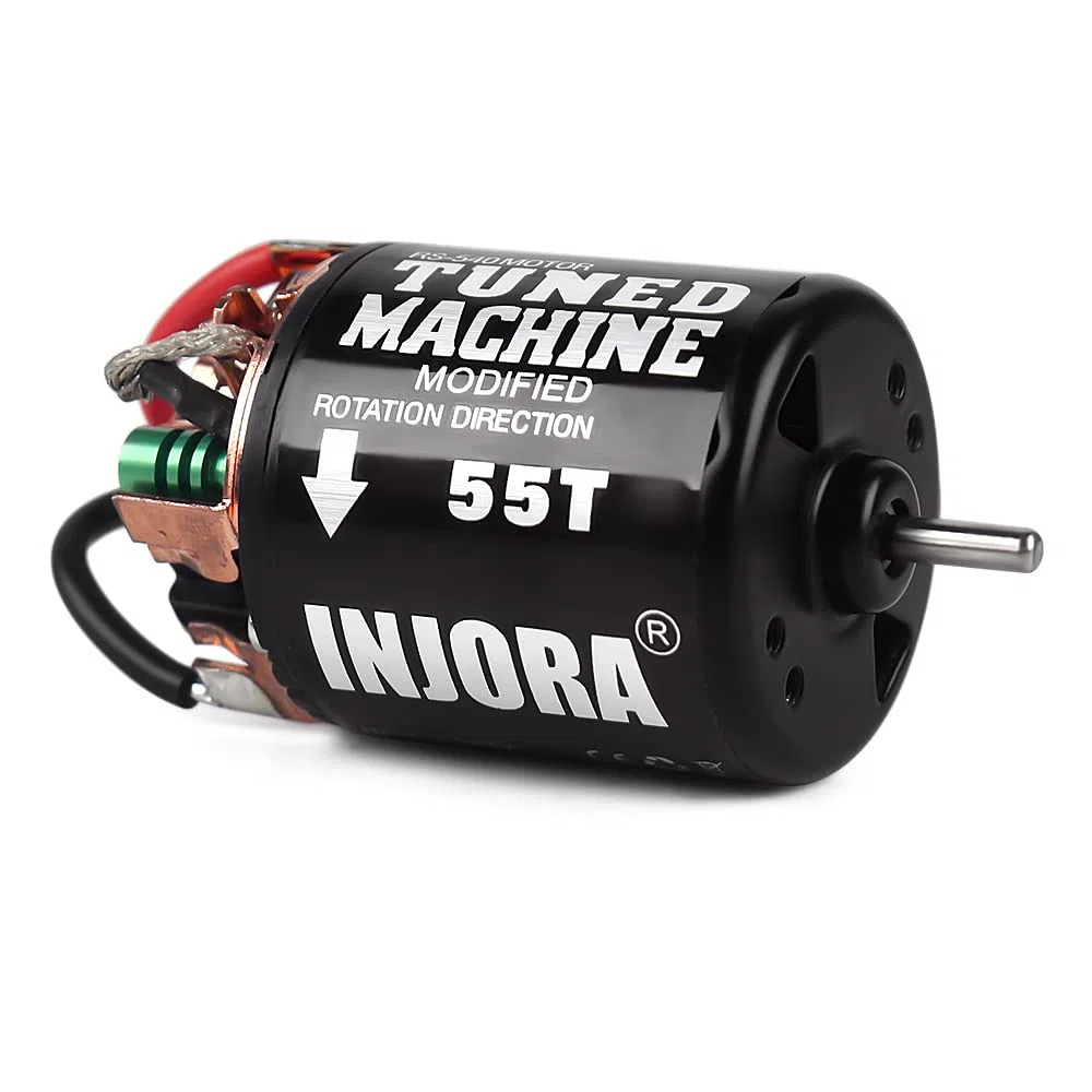 INJORA RC Motor Brushed Waterproof 540 Spazzolato Impermeabile Motore per 1/10 Crawler Axial VS4-10 Redcat Gen 8 7 Pro Enduro SCX10 Pro TRX4 D90 MST CC01 (55T)