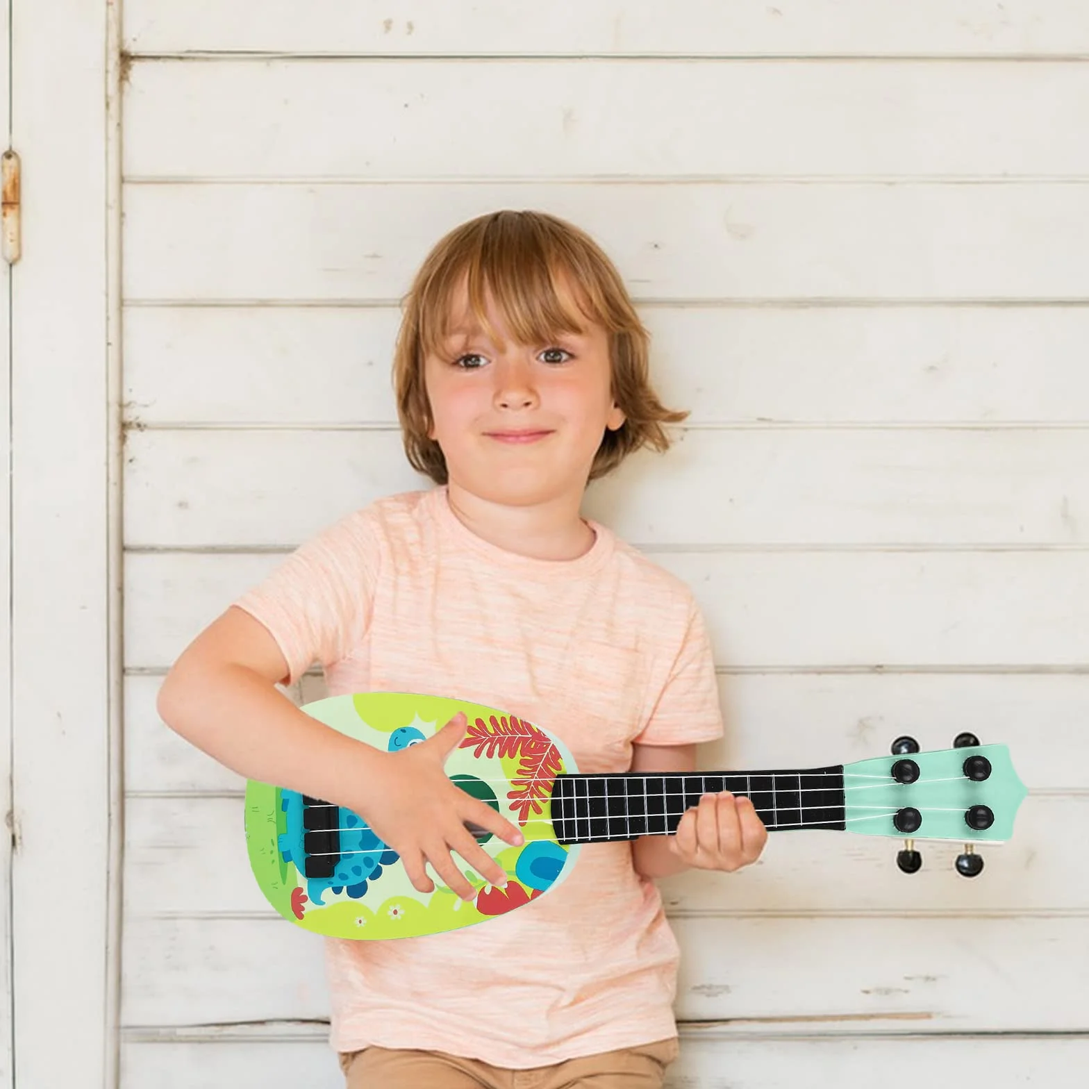 37cm Giocattolo per Chitarra Ukulele per Bambini con 4 Corde Regolabili,Giocattoli Educativi di Apprendimento Mini Chitarra per Bambini Principianti Ragazzi Ragazze Regalo (Style-B)