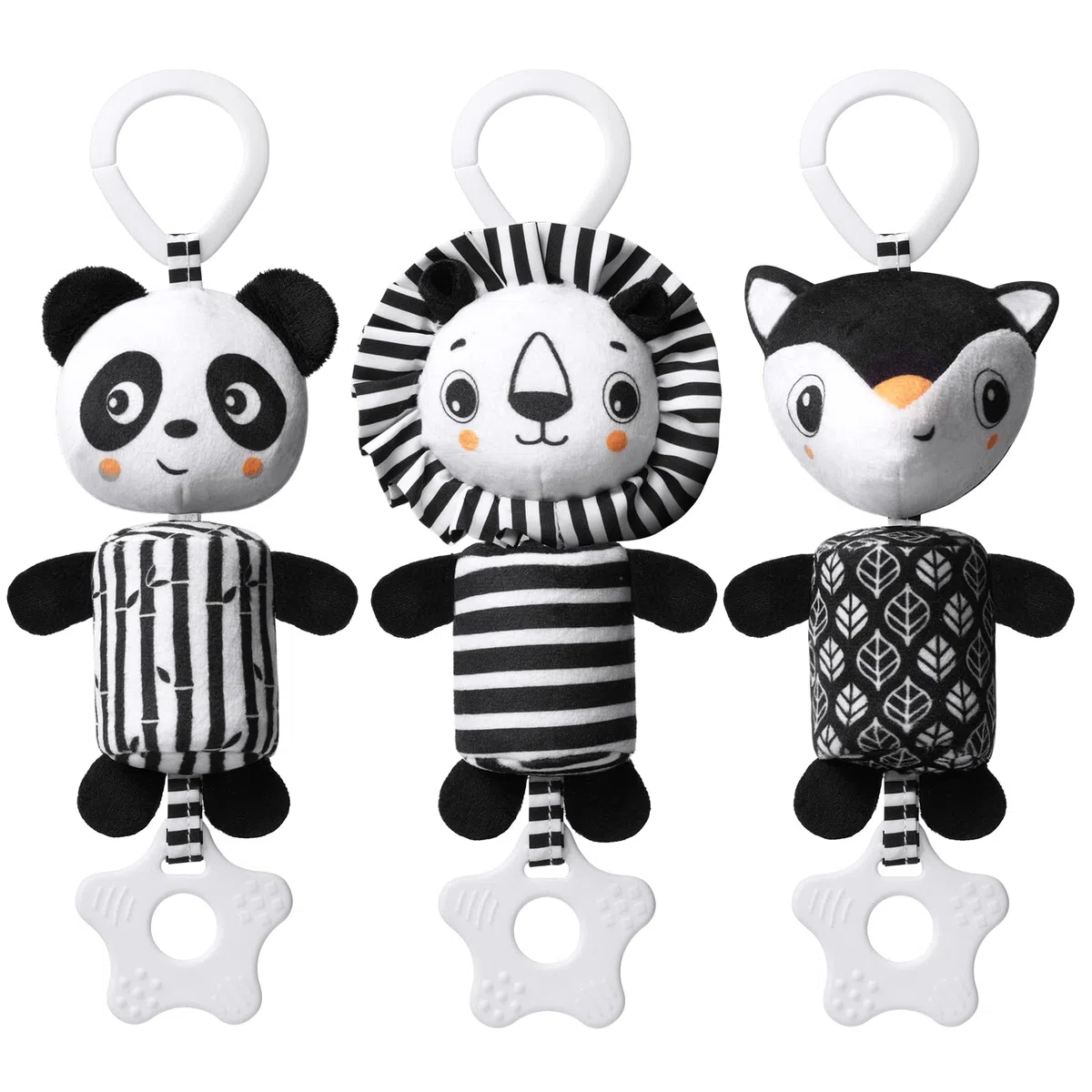Aolso Giocattoli per Passeggino, Giocattoli A Sonaglio da Appendere, Giocattolo per Bambini Ad Alto Contrasto, Forma Animale, Educativo di Peluche per Neonato, Regalo per Bambini Neonato, Leone