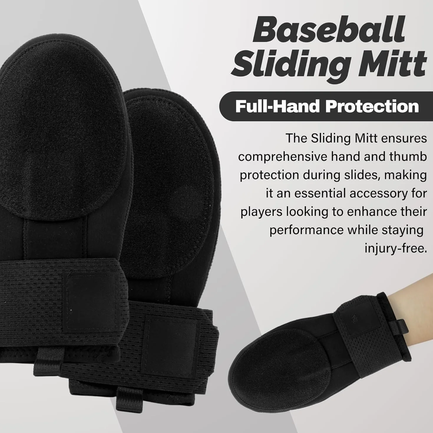 Guanto scorrevole da baseball universale per mano destra o sinistra guanto scorrevole da baseball guanto scorrevole per giovani e adulti, in neoprene, cinturino di compressione regolabile per polso