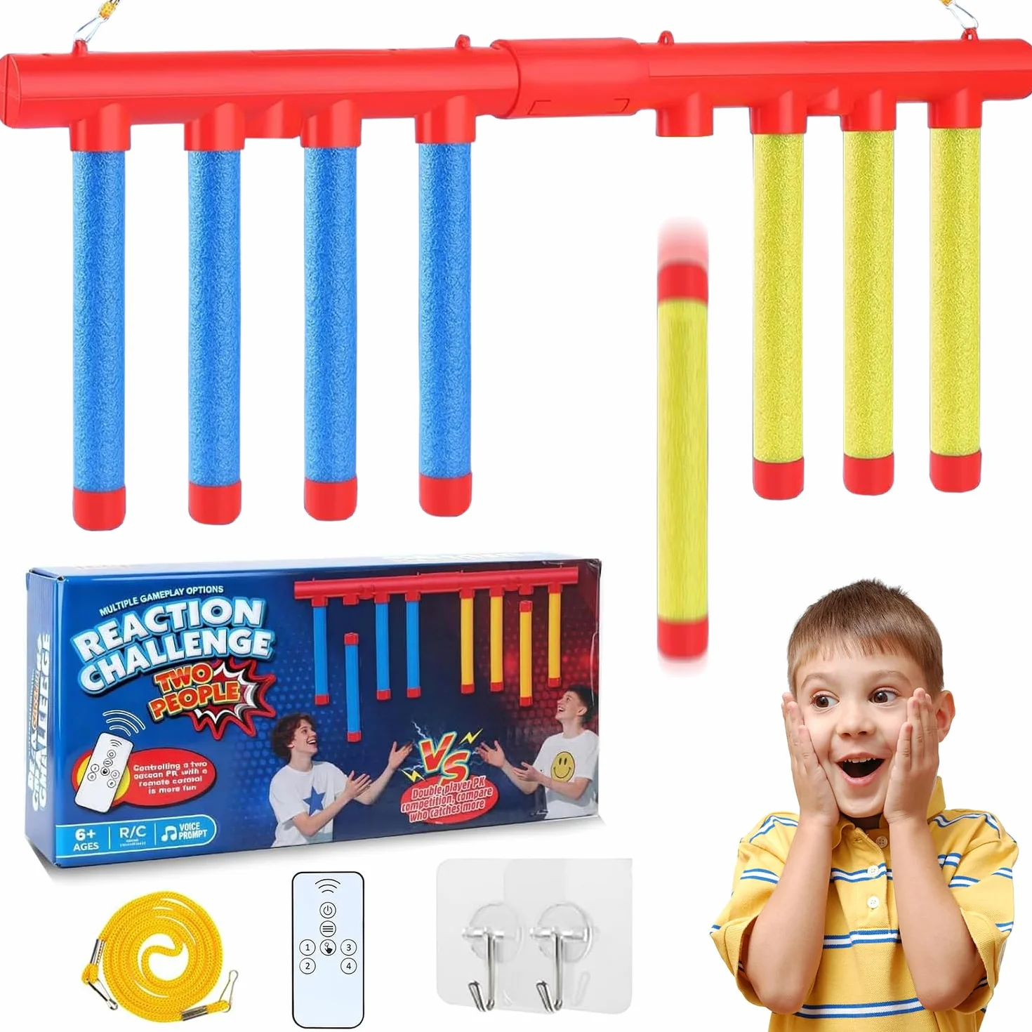Catching Sticks Game, 2026 Divertenti Gioco Riflessi Bastoncini, Giochi di Cattura di Bastoni, 3 Falling Speeds Adjustable, Reaction Training Toy, Gioco Di Reazione Catch Sticks, per Bambini Adulti