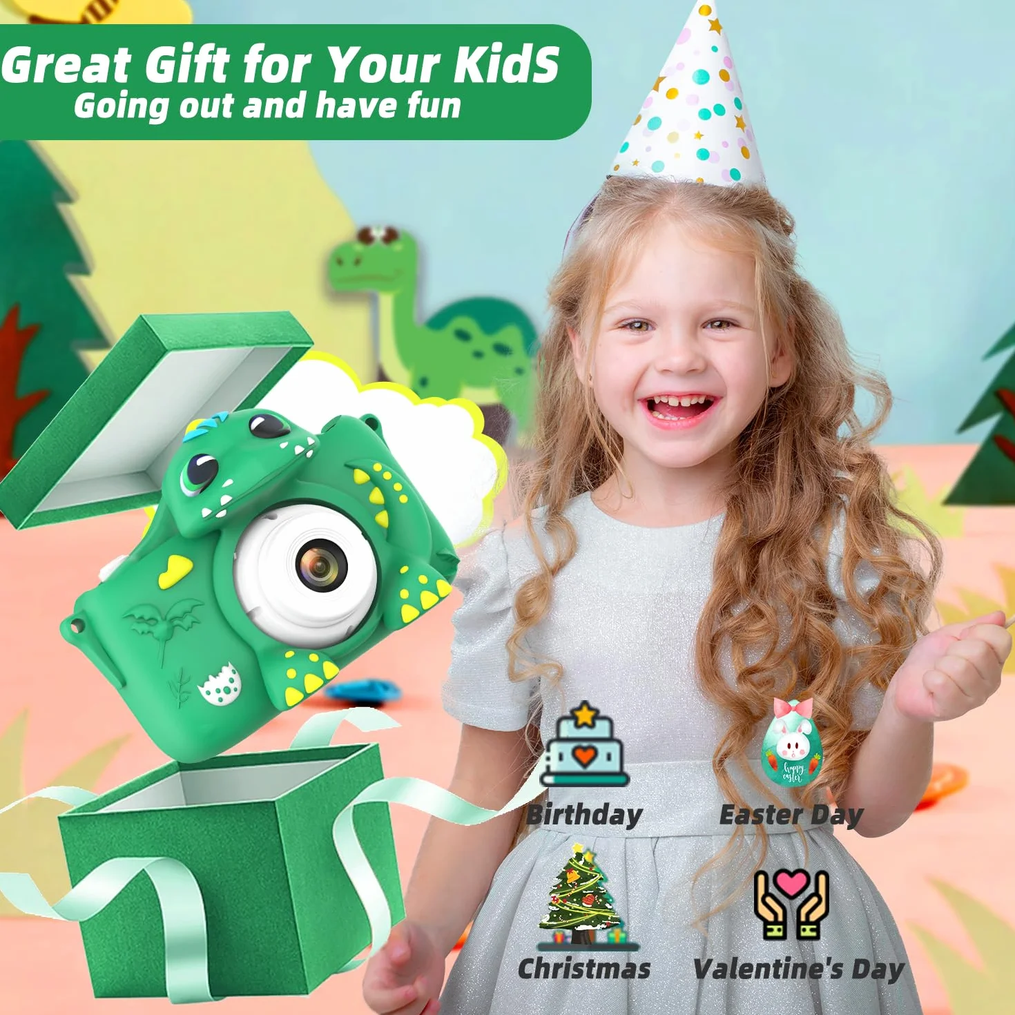 Fotocamere per bambini 2.0 Pollici Fotocamera Digitale 1080P HD Mini Macchina Fotografica Bambino con Carta 64GB Regalo Compleanno di 3-10 Anni Bambino per Ragazza Ragazzo