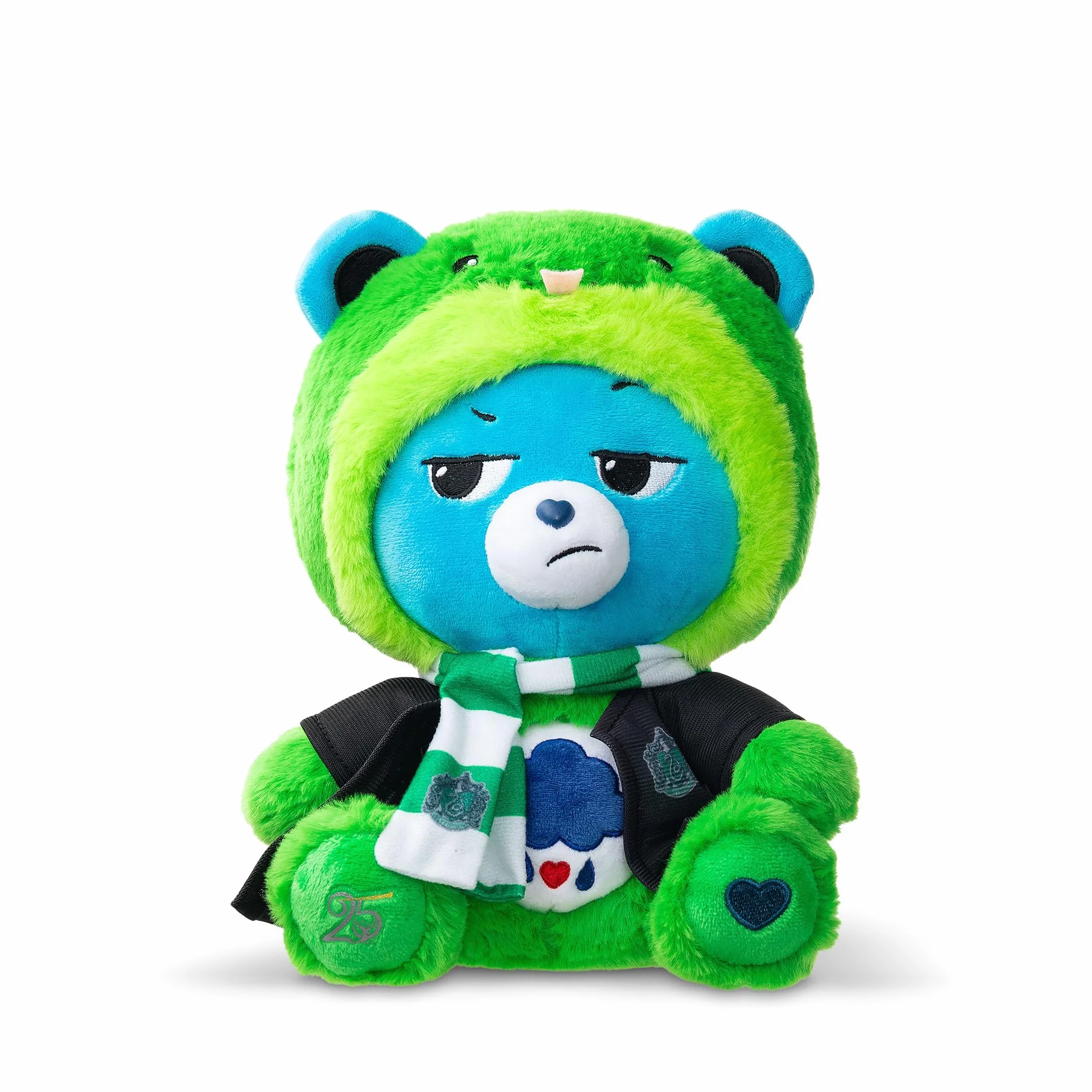 Care Bears Collab (Magic) Felpa con Cappuccio Mascot Peluche - Orso Grumpy x Serpeverde