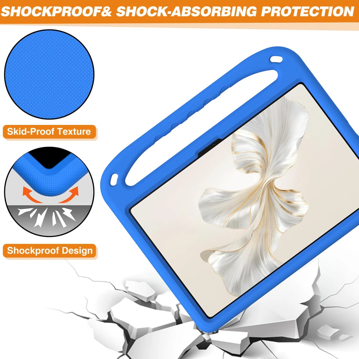 Custodia per Honor Pad 9 12.1" Leggera e Antiurto Bambini Cover in Eva con Maniglia e Supporto Blu