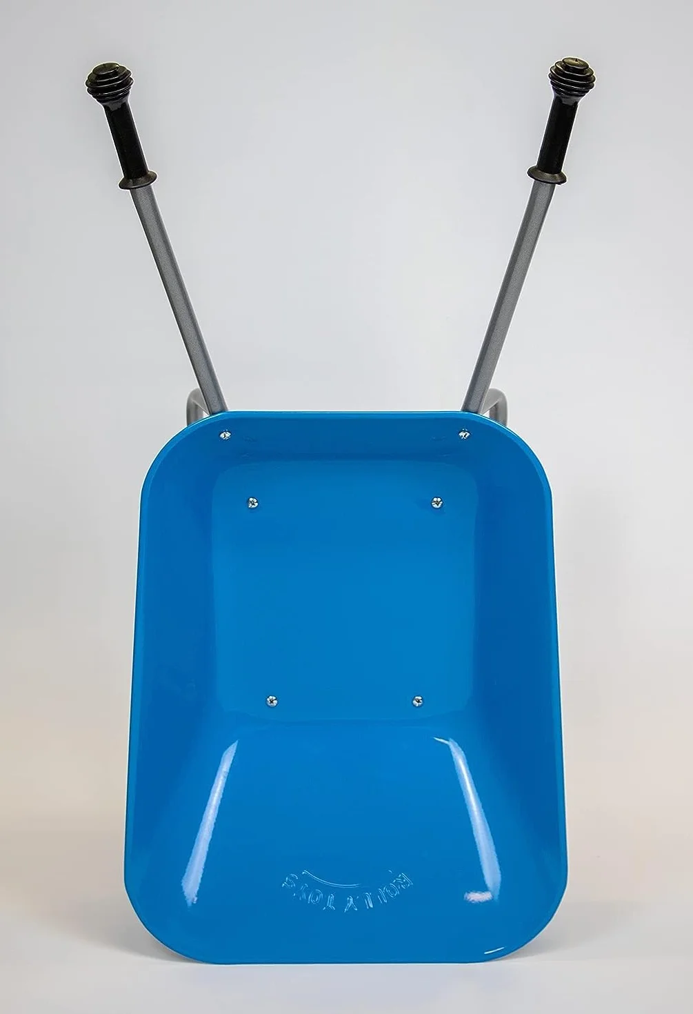 Rolly Toys Carriola per bambini (colore blu/argento, carriola da giardino, carriola in metallo, giocattolo per bambini dai 2,5 anni in su, portata fino a 25 kg, attrezzi da giardino azzurro per