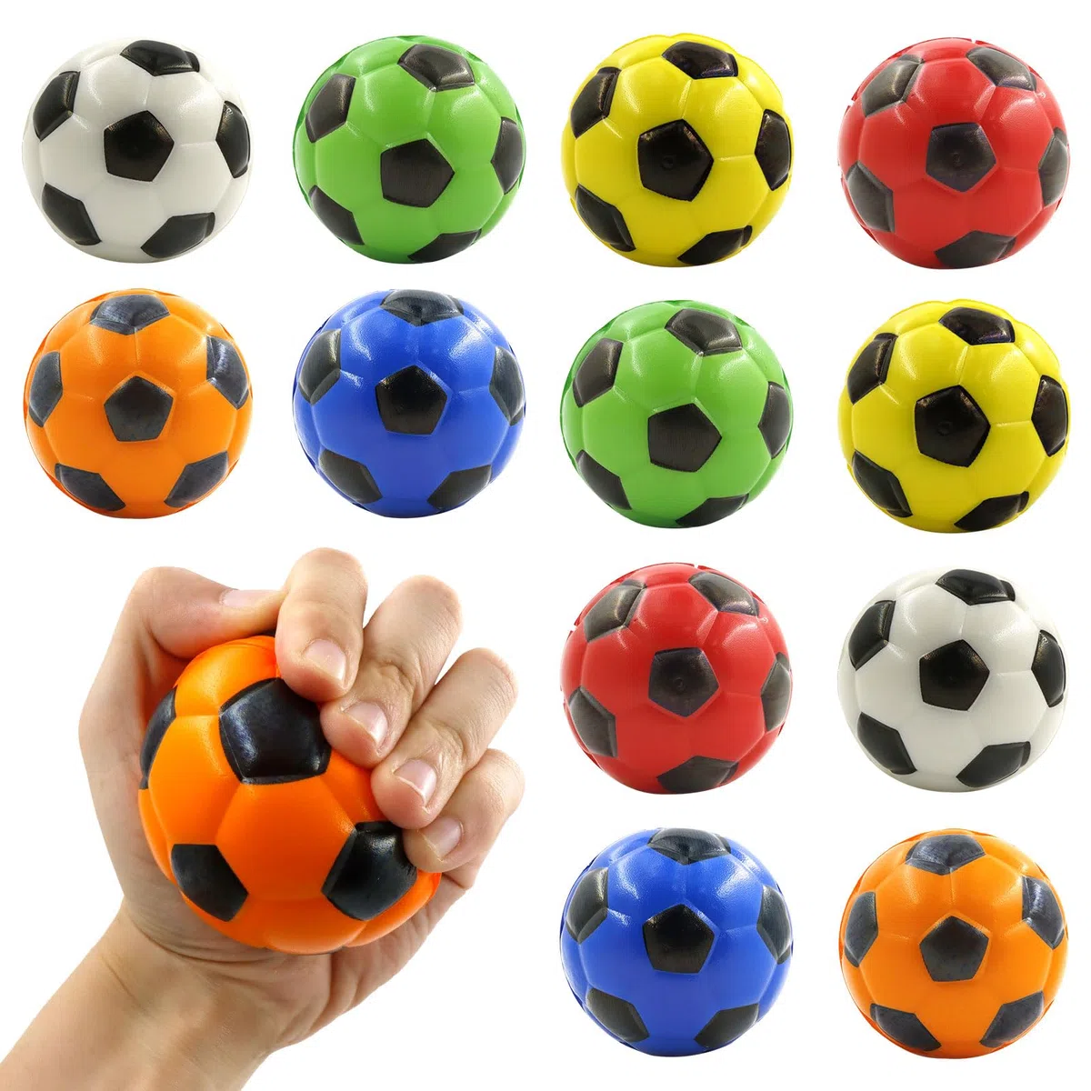 Mini Pallone da Calcio 12 Pezzi, Palle di Schiuma per Bambini, Palline di Spugna Morbida, Mini Palline Sportive, Palline da Calcio Antistress per Bambini e Adulti