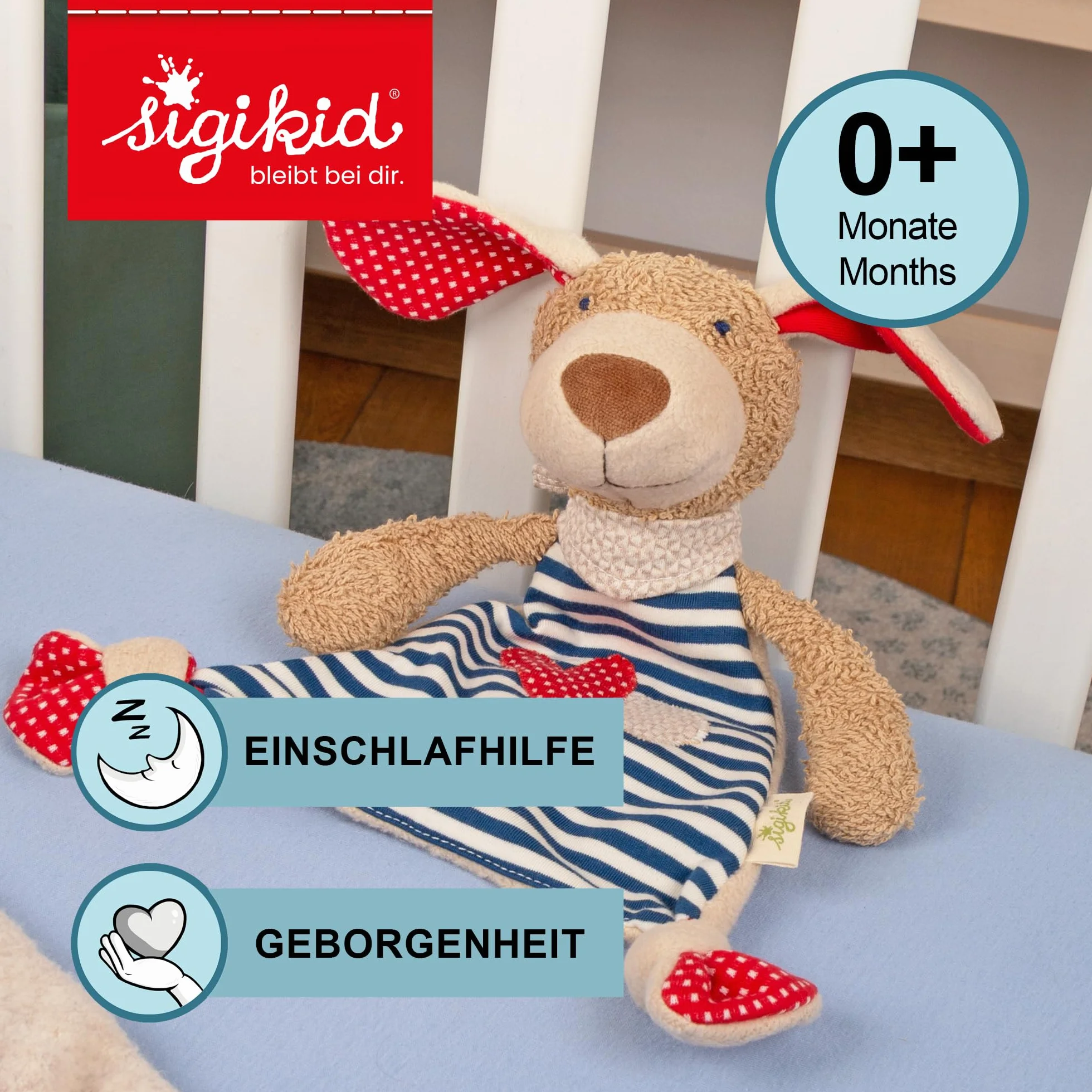 sigikid 40503 - Organic Collection, Straccetto doudou a forma di cagnolino