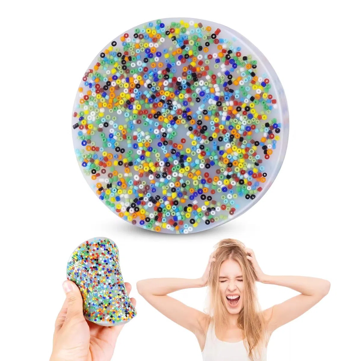 1 confezione – Strumento portatile in silicone per adulti con prelievo della pelle o tricotillomania – Morbido cuscinetto strutturato con custodia per il trasporto – Discreto aiuto per l'ansia