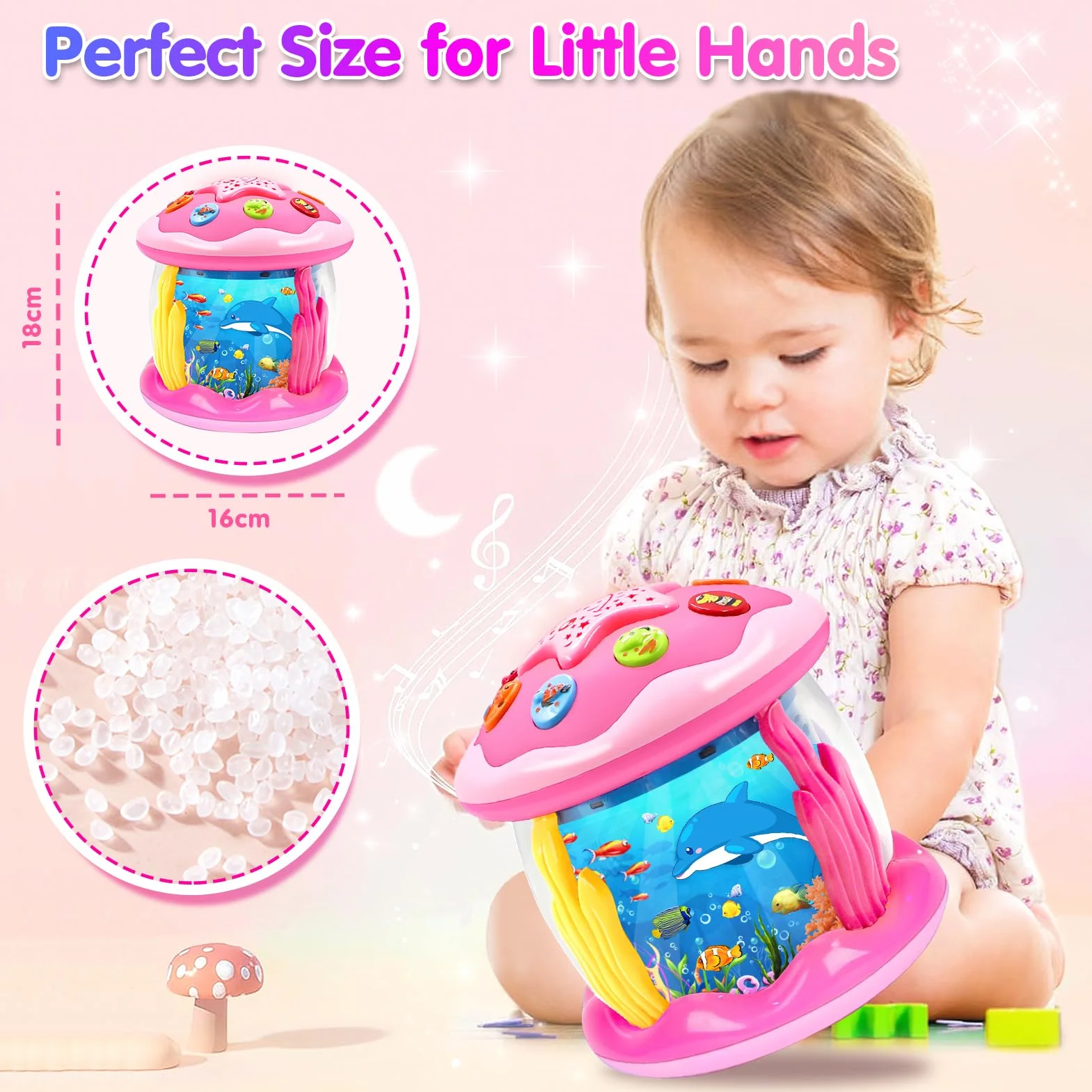KALOISYHE Giochi Bambini 1 Anno Montessori Rotante Giocattolo ha Musica e Luci a LED, Giochi Neonato 6 9 12 18 Mesi Compleanno Regali Gioco per Bambino 1 2 3 Anno