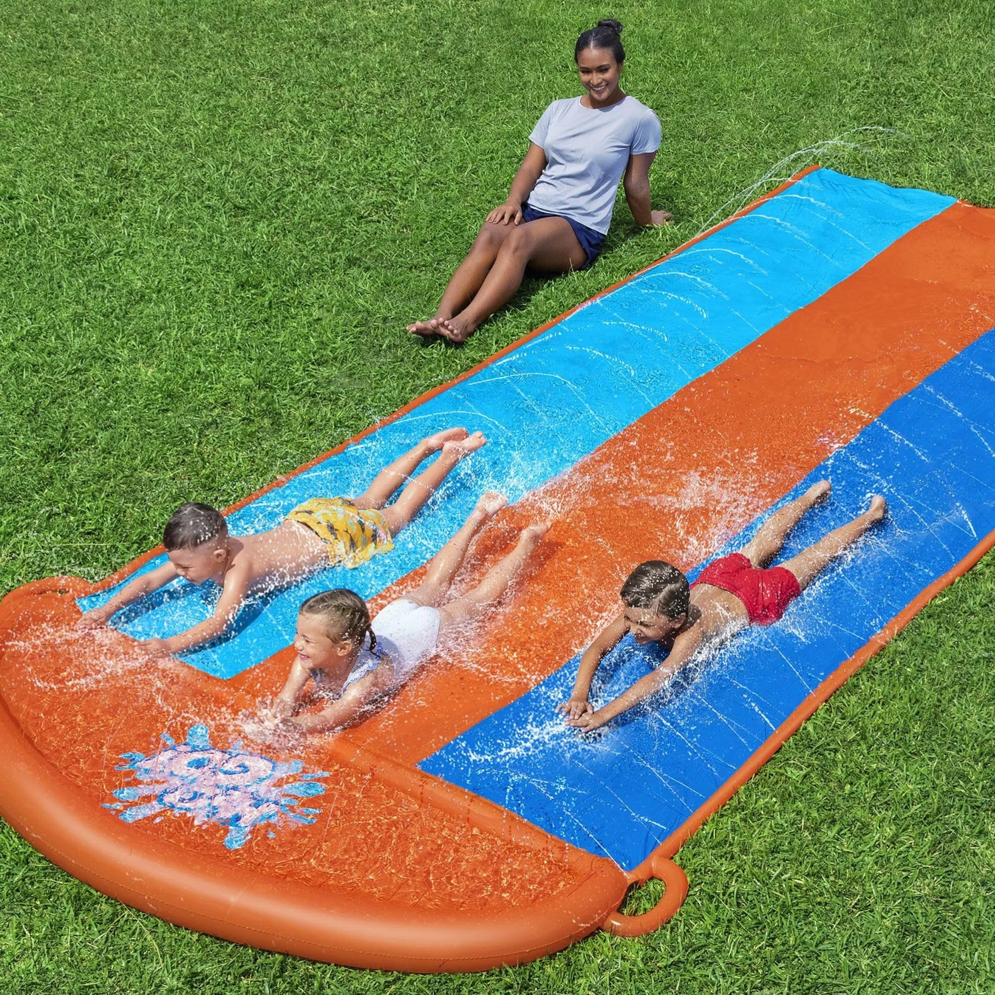 Bestway 52329 Scivolo d'acqua per bambini Triple Slide, 3 anni+