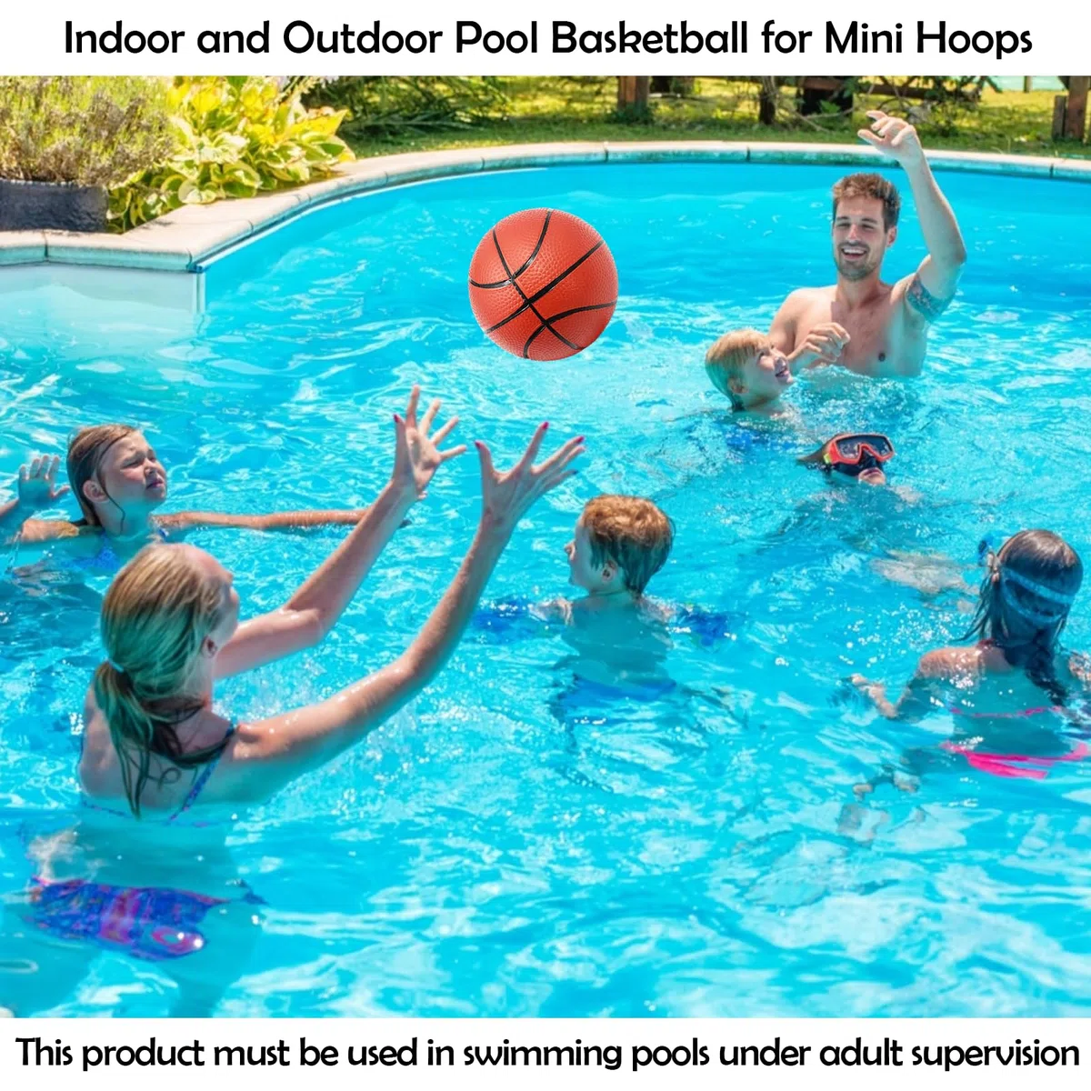 Mini-Basket, 5 Pezzi da 14 cm Piccole Palle da Basket, Palloni da Basket Gonfiabili per Bambini con Pompa, Palloni da Piscina per Giochi Sportivi da Spiaggia per Feste Indoor e Outdoor