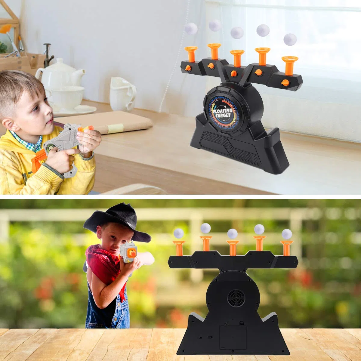 Herefun Gioco Bersaglio Galleggiante, Bersaglio Galleggiante Elettrico, Giochi di tiro Elettrico, Freccette Gioco Sparatutto Shooting Giocattoli da Allenamento con 2 Pistole, 10 Proiettile