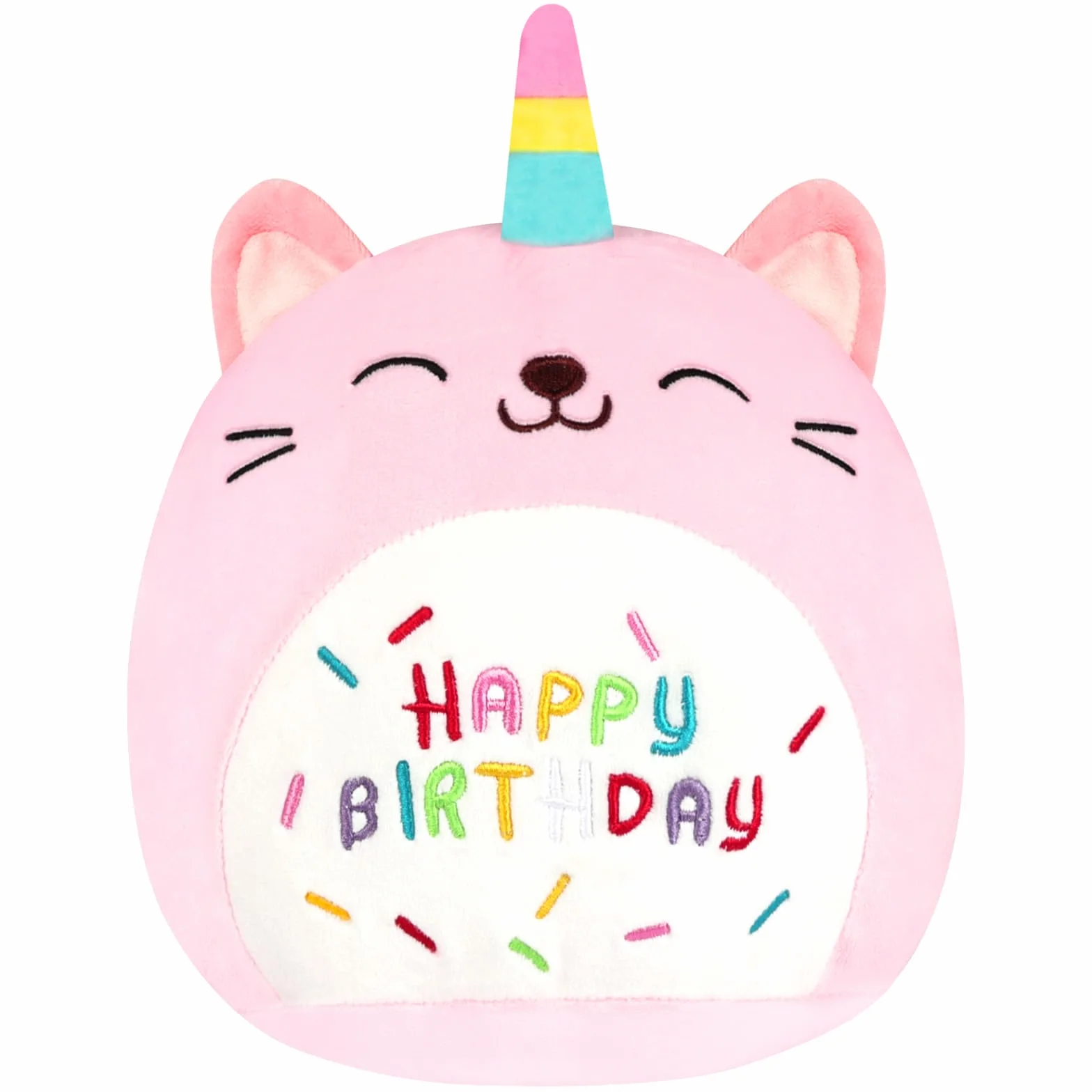 Vicloon Peluche Cuscino, Super Morbido Peluche Gatto, Morbido Peluche Interattivo per Bambini, Regalo per Bambini Ragazza 3+ Anni (Unicorno, 24cm)