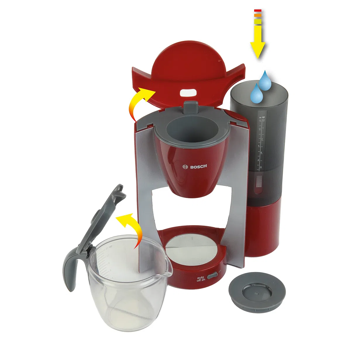 Theo Klein 9577 Macchina per Il caffè Bosch I Replica a Misura di Bambino con Filtro per caffè, Serbatoio dell'Acqua e erogazione premendo Un Pulsante I Giocattoli per Bambini dai 3 Anni in su