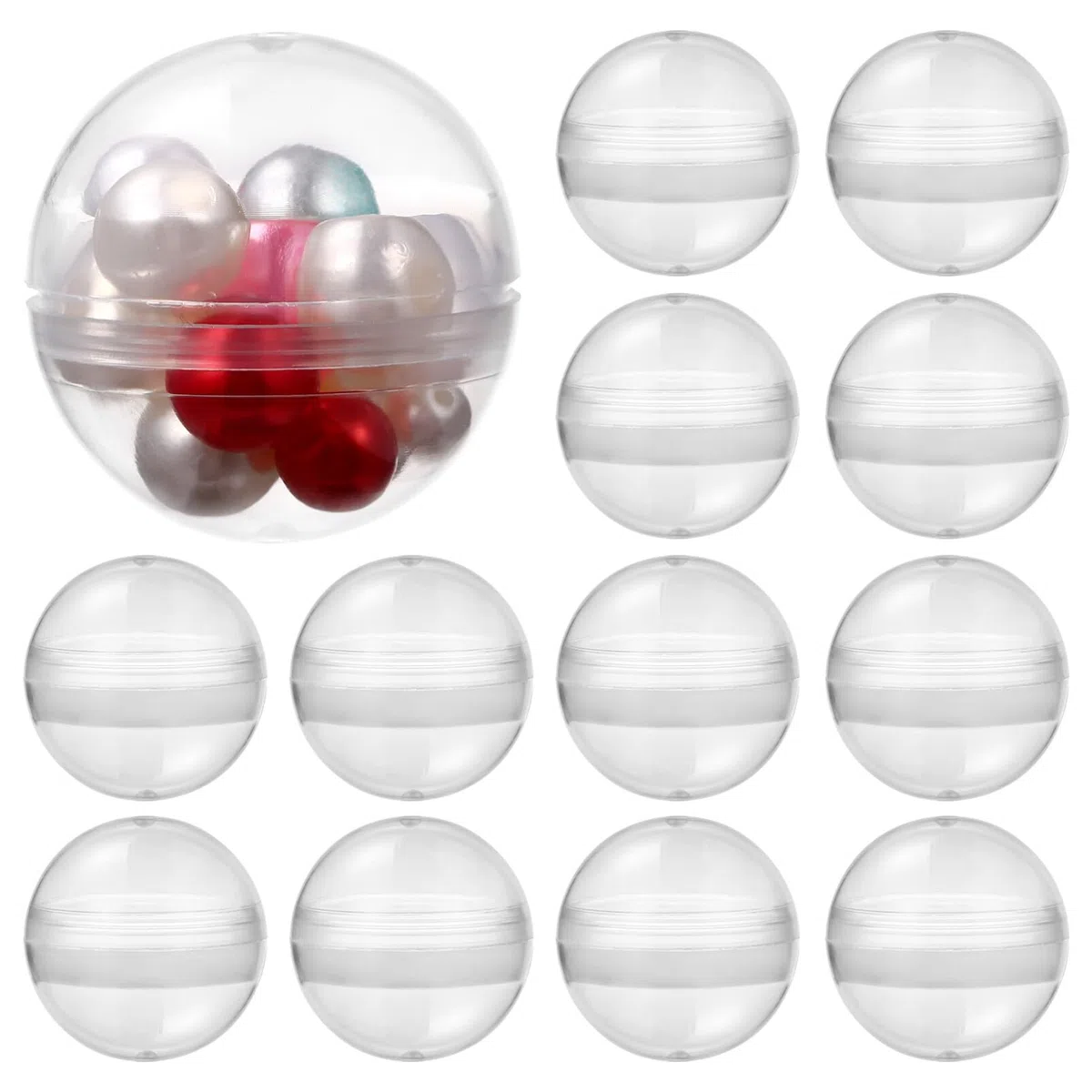 Alipis 100 Palline Trasparenti Apribili 1.26 Pollici Riempibili in Plastica per Giochi da Tavolo Bomboniere Lotteria E Feste Riutilizzabili E Sicure per Bambini