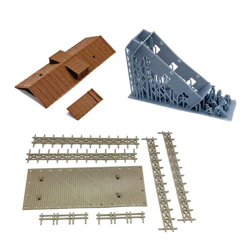 Outland Models Railway Scenery Waterfront/Dockside Warehouse Set 1:160 N Scala