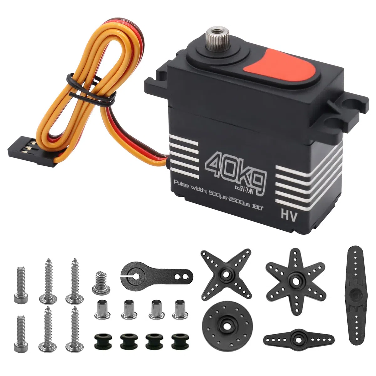 Servo Servo Servo Motore High Torque Digitale Servo Motore con Braccio Metallico per 1/8 1/10 RC Car, Robot Elicottero, Compatibile con Arduino