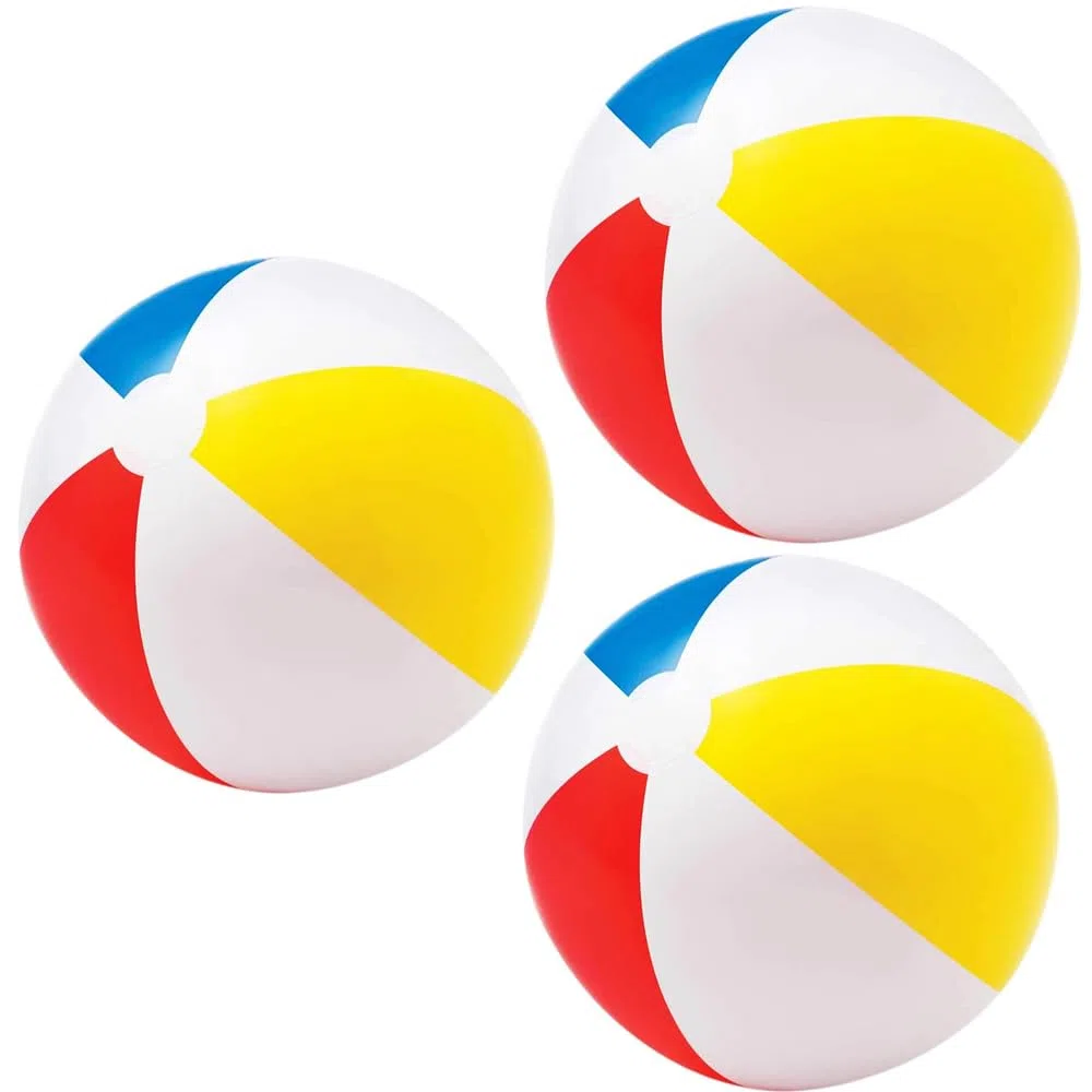 VIRSUS Pallone da Spiaggia Gonfiabile 20NP, Diametro 51 cm, palla in diversi colori giallo, rosso e blu, per Piscina, Mare, per Feste ed Eventi
