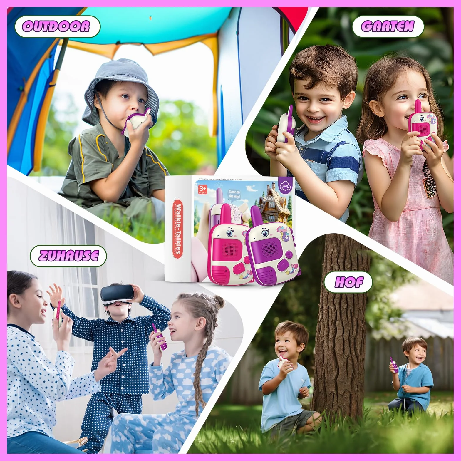 Walkie-Talkie Bambini, Regalo Bambina 3-8 Anni Walkie Talkies Giochi Bambina 3 4 5 6 7 Anni Giocattoli Giochi Esterno Bambina Giocattoli Bambina 4-6 Anni Unicorno Regalo di Pasqua