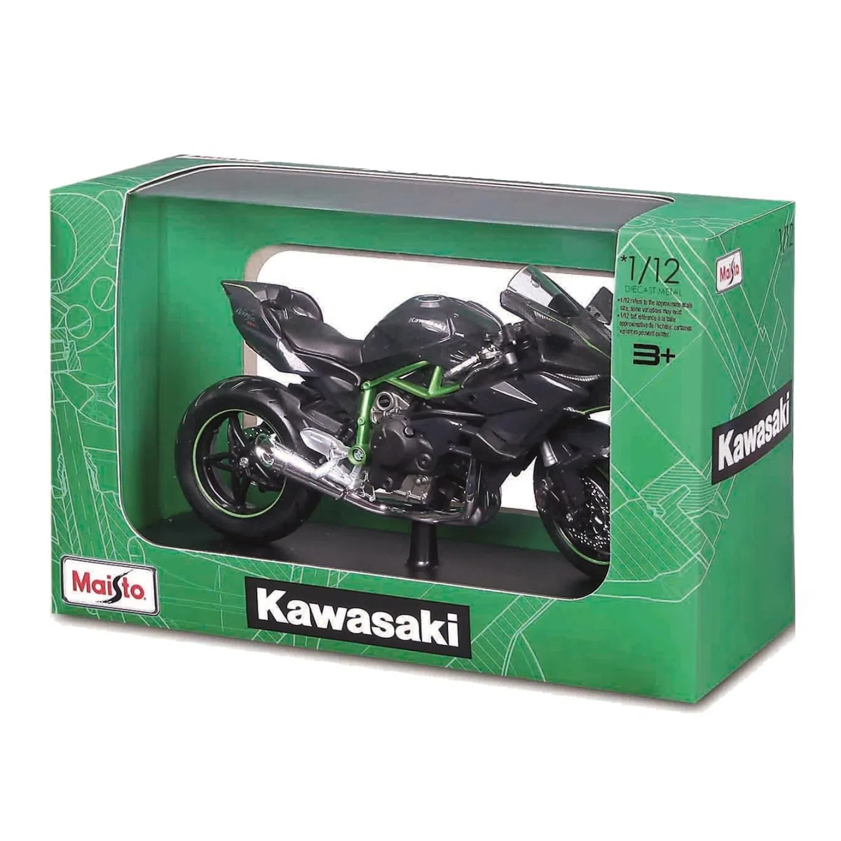 Maisto Kawasaki Ninja H2R - Modellino di motocicletta da collezione in pressofusione, in scala 1:12, incredibilmente dettagliato