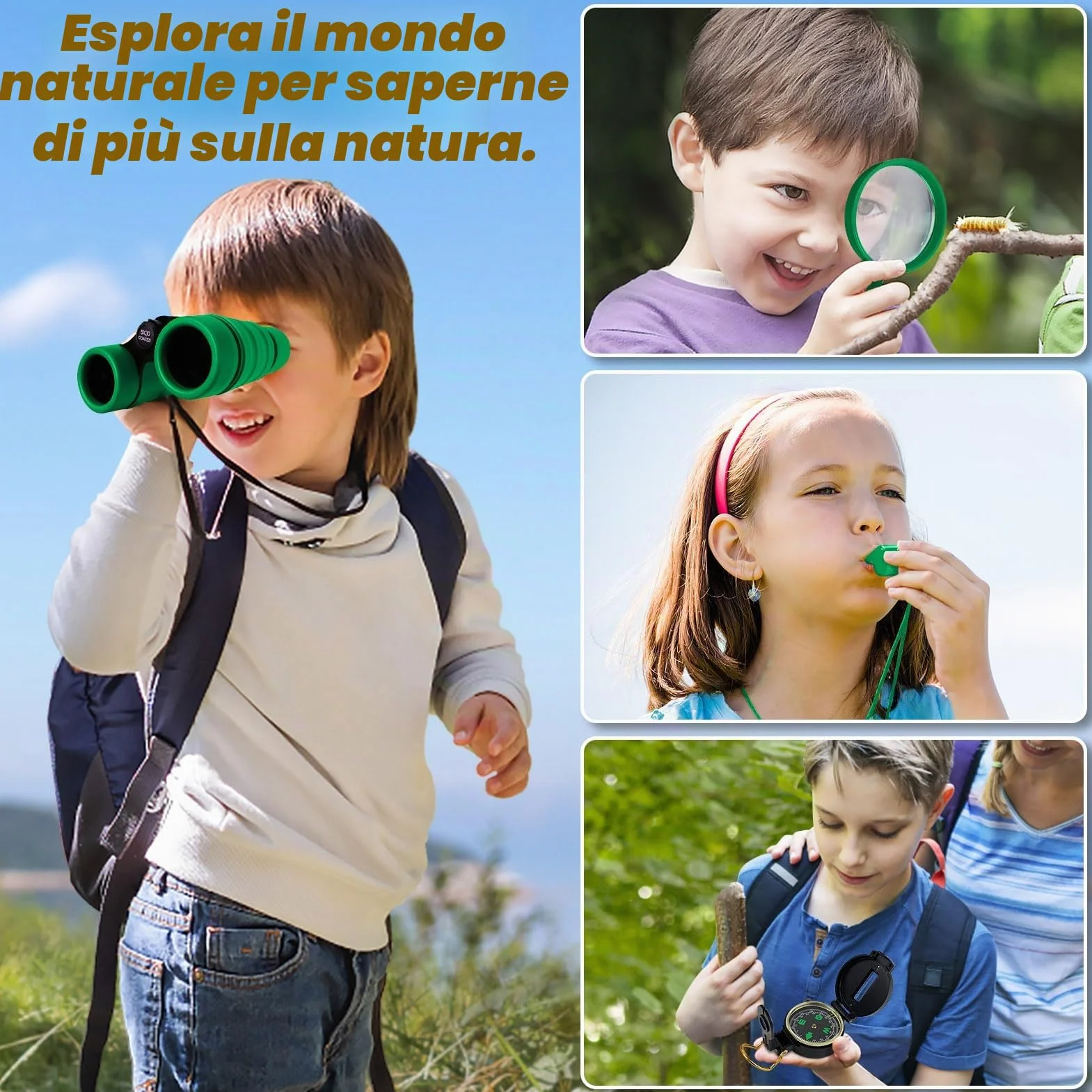 essenson Set di ricercatori per bambini, giocattolo per attività all'aperto, regalo per età 3, 4, 5, 6, 7, 8+, anni, ragazzi, ragazze, bambini