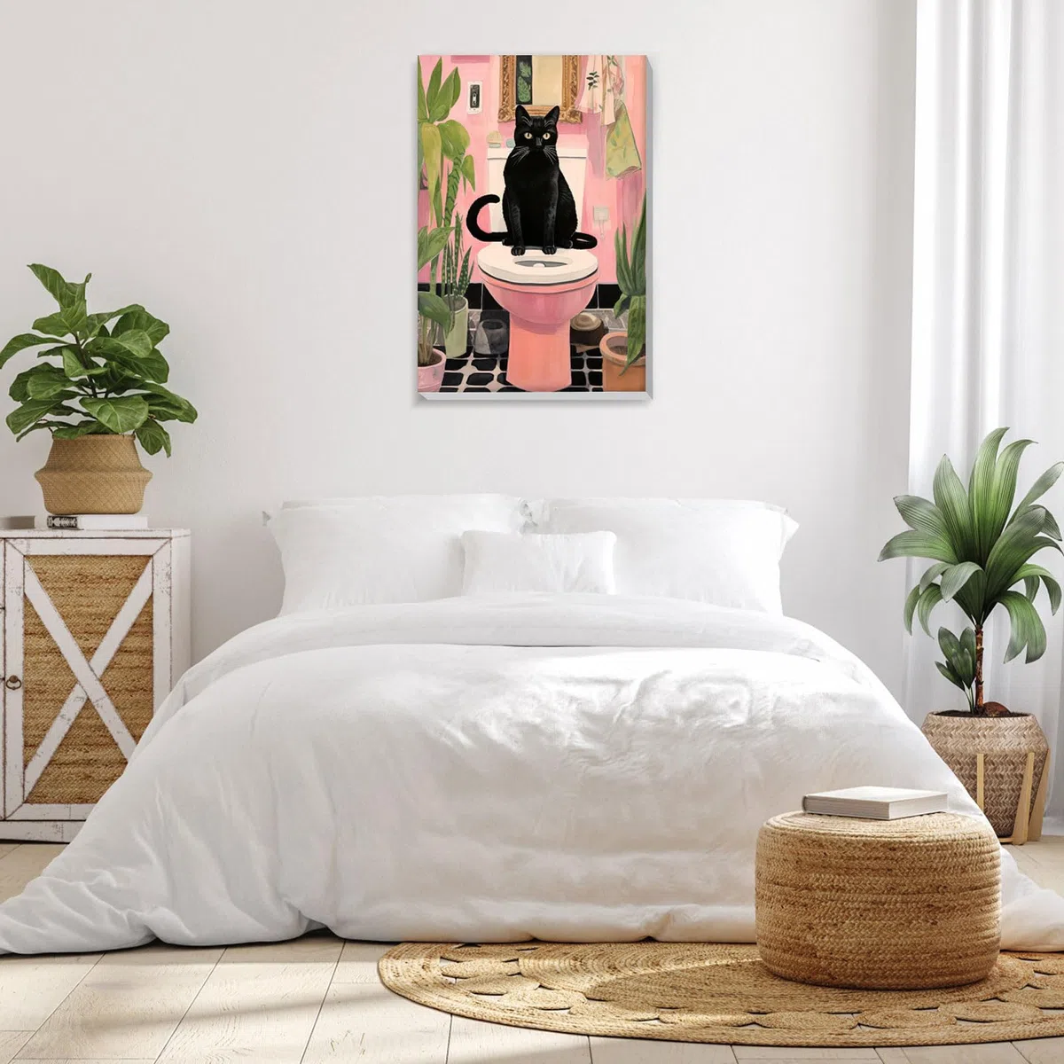 Lxmsja Gatto Nero Divertente Dipingere con i Numeri Adulti Con Cornice, Gatto Paint by Numbers Kit Animale Principianti Con 3 Penne, Hobby Creativi Adulti Idee Regalo Donna Decorazioni Casa, 20x30cm