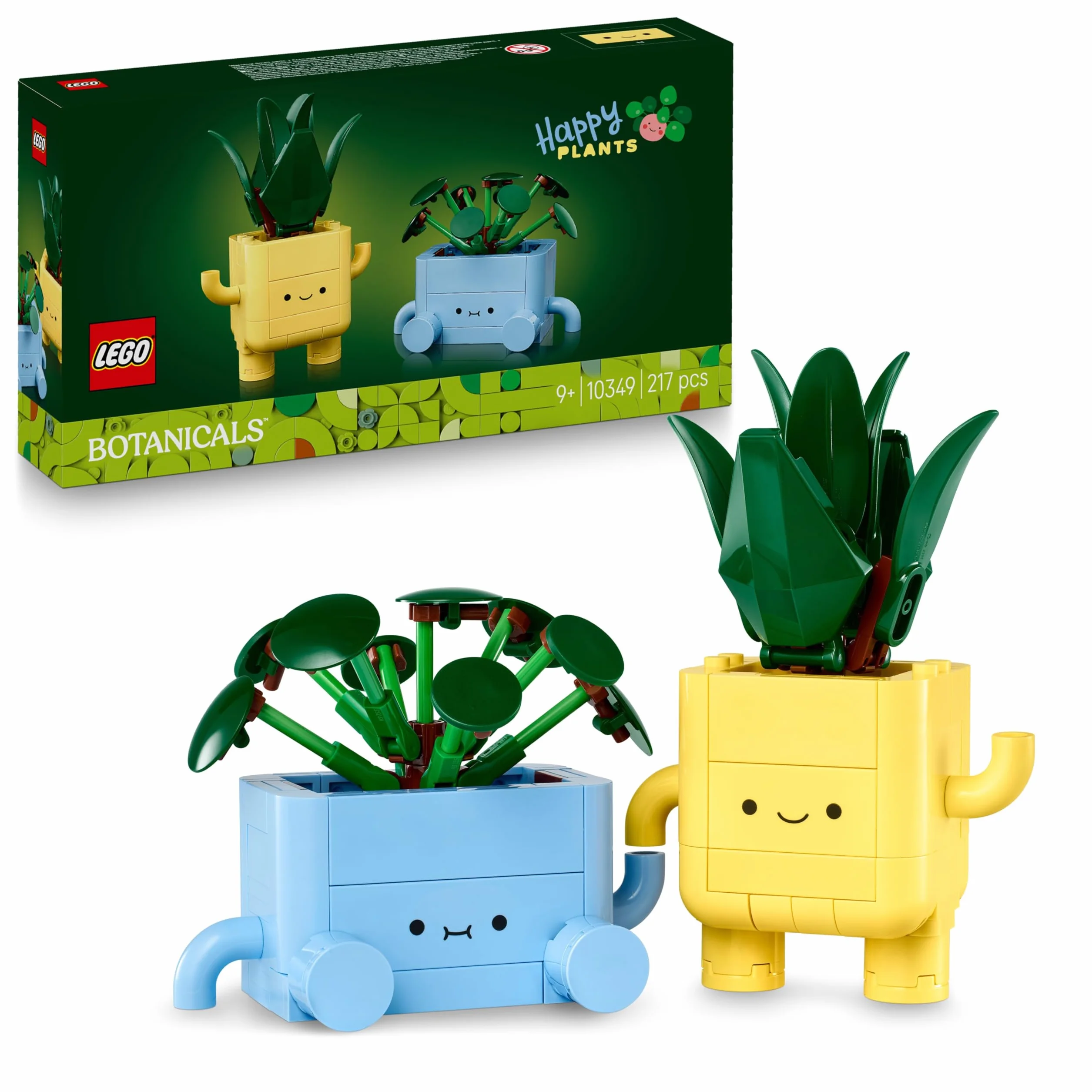 LEGO Botanicals Piantine Felici Giocattolo - Kit di Arti e Mestieri per Bambine con 2 Piante Artificiali, 2 Vasi di Fiori e Facce Intercambiabili - Regali per Ragazze da 9 Anni Fan della Natura 10349