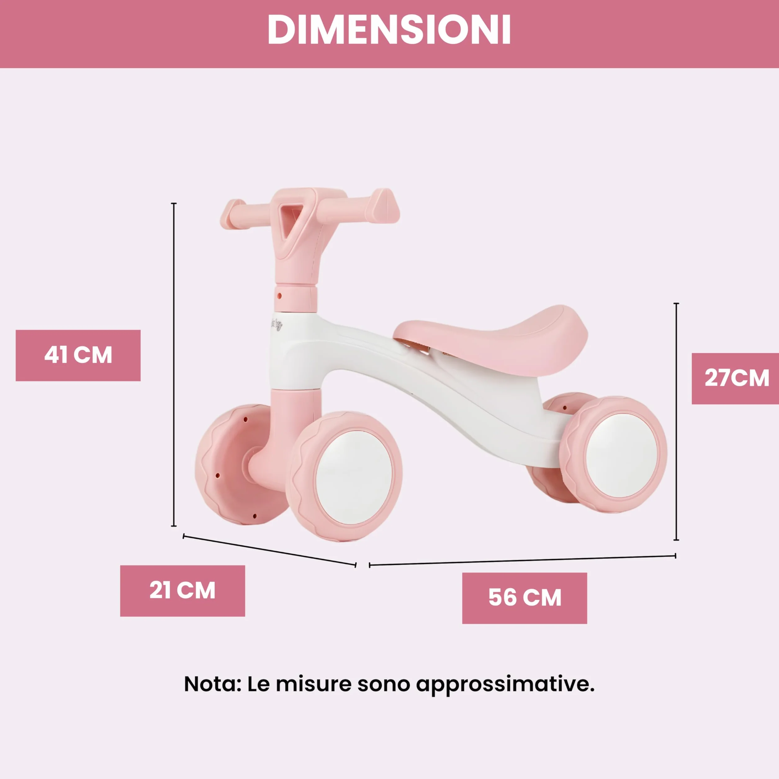 Edibaby, Bicicletta Bambini, Bici Senza Pedali 1–2 Anni, Balance Bike, Triciclo Leggero 12–24 Mesi, Giocattolo Educativo, Idea Regalo
