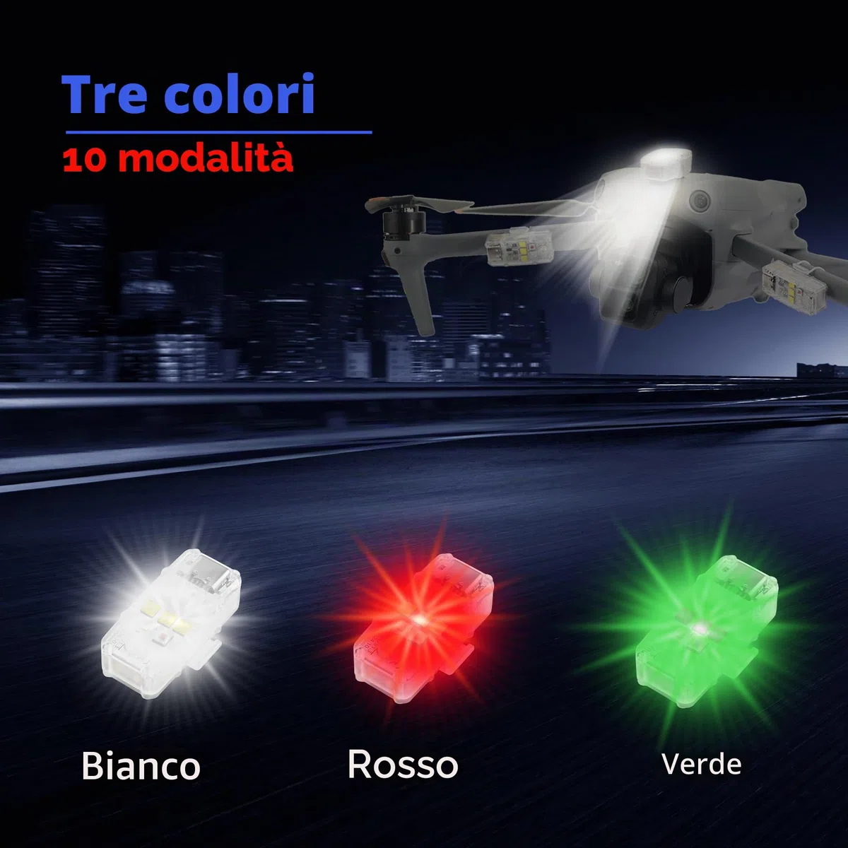 Luce Stroboscopica,Luci Notturna Anti Collisione per Drone,Flash LED Strobe Light per DJI Neo 2,Flip,Mini 5 3 4 Pro 4K SE 2,Air 3S 2S,Mavic 4 3,Spark,FPV,Avata,EVO Accessori(1 pezzi)