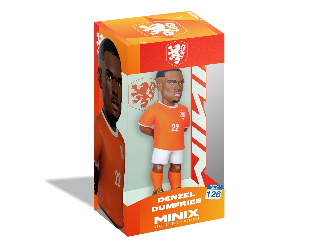 MINIX - Football Stars - Coppa del Mondo #126 - Paesi Bassi - Dumfries - Personaggio da collezione 12 cm