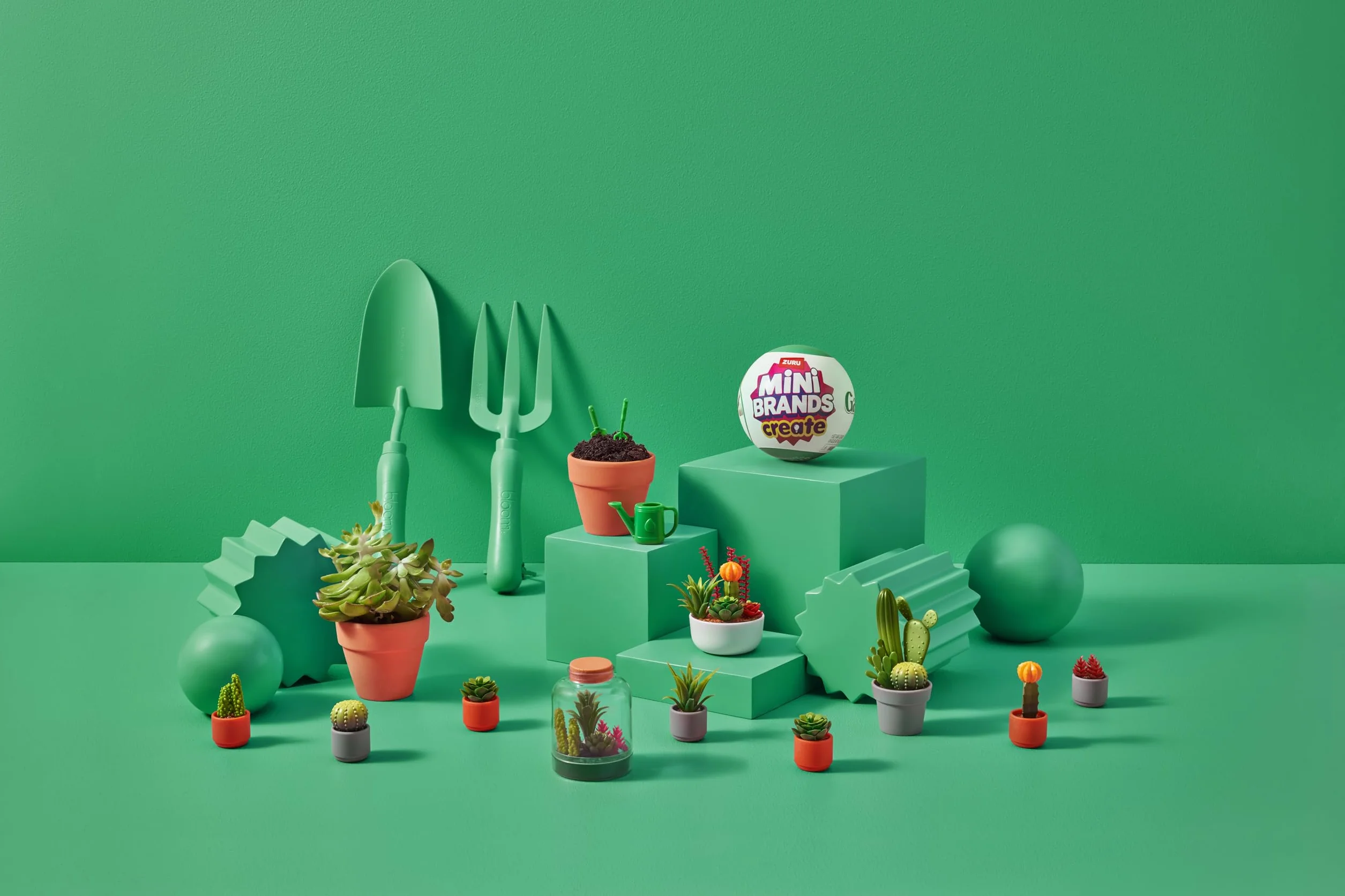 Capsula a sorpresa Mini Brands Create Garden di ZURU con Minis da collezionare a tema giardinaggio, 2 Capsule