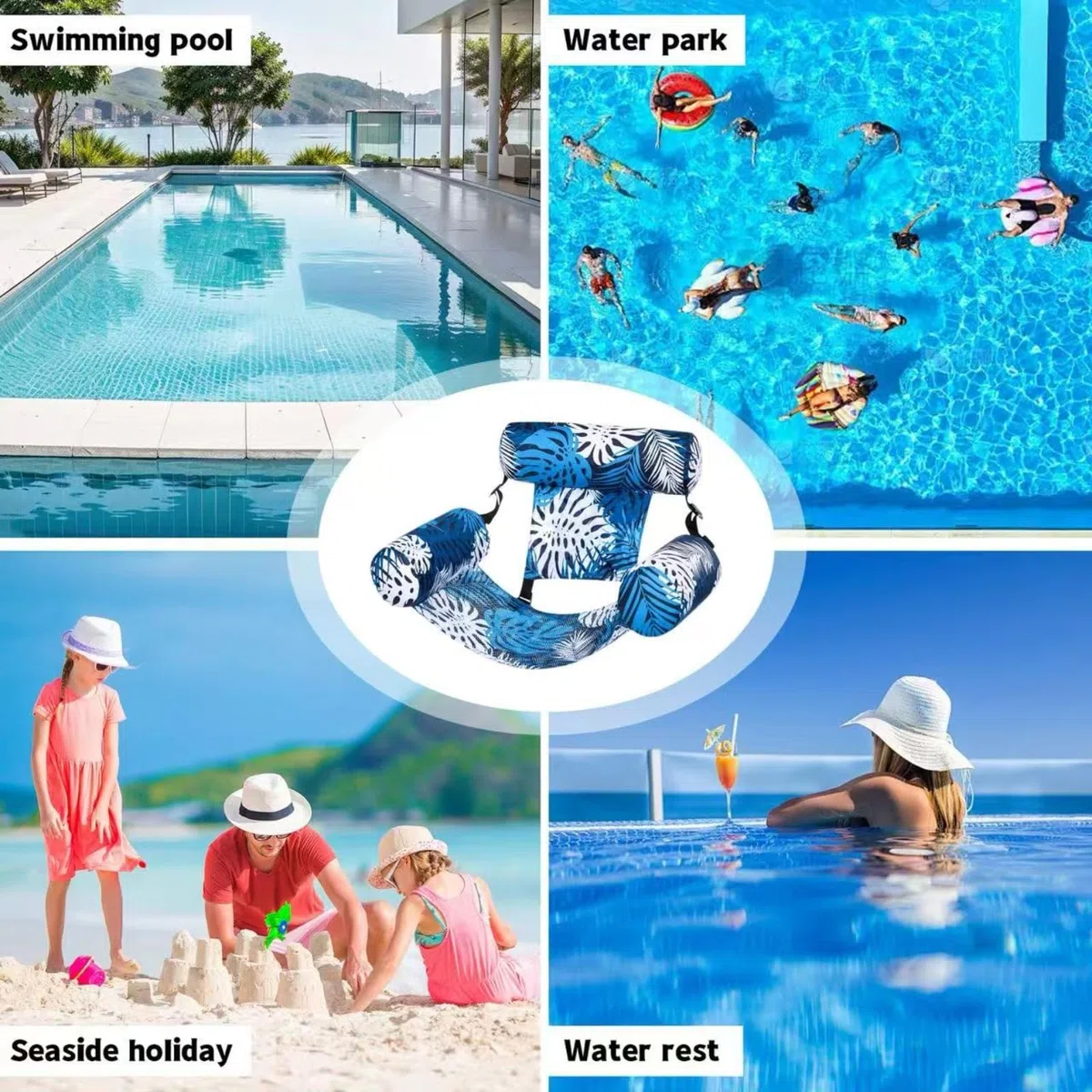 Galleggianti gonfiabili per piscina per adulti, sedia ad acqua gonfiabile, sedia da riposo galleggiante, adatto per feste estive, spiagge, laghi e altre attività ricreative acquatiche.