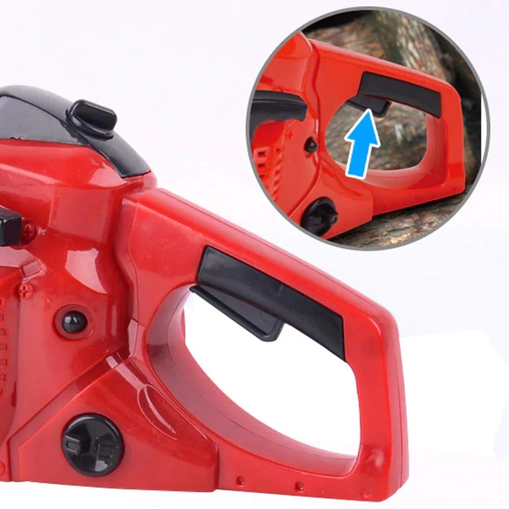 BAKAJI Motosega Giocattolo per Bambini con Luci e Suoni Realistici, Elettrosega Gioco con Catena Girevole Fedele Riproduzione, Playset Idea Regalo per Bambino Bambina, Curata in Ogni Dettaglio