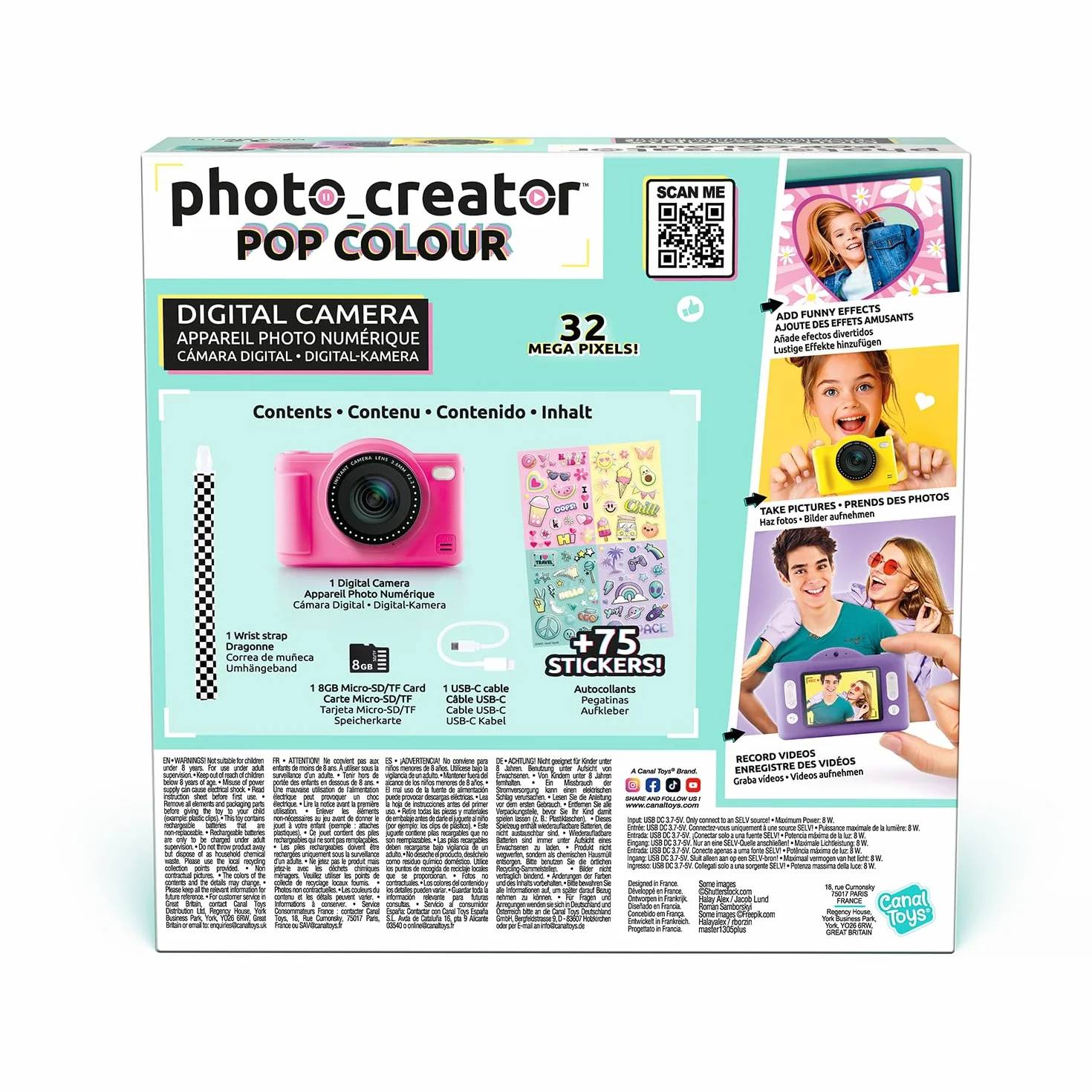 Canal Toys - Photo Creator -Appareil Photo Numérique Pop Couleur Jaune- Avec carte SD 32Go incluse